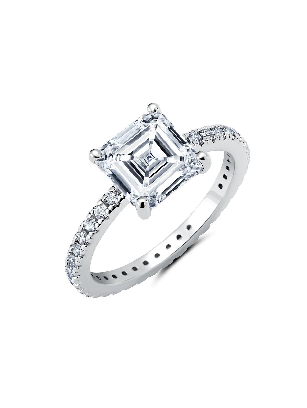 Asscher cut cubic hot sale zirconia rings