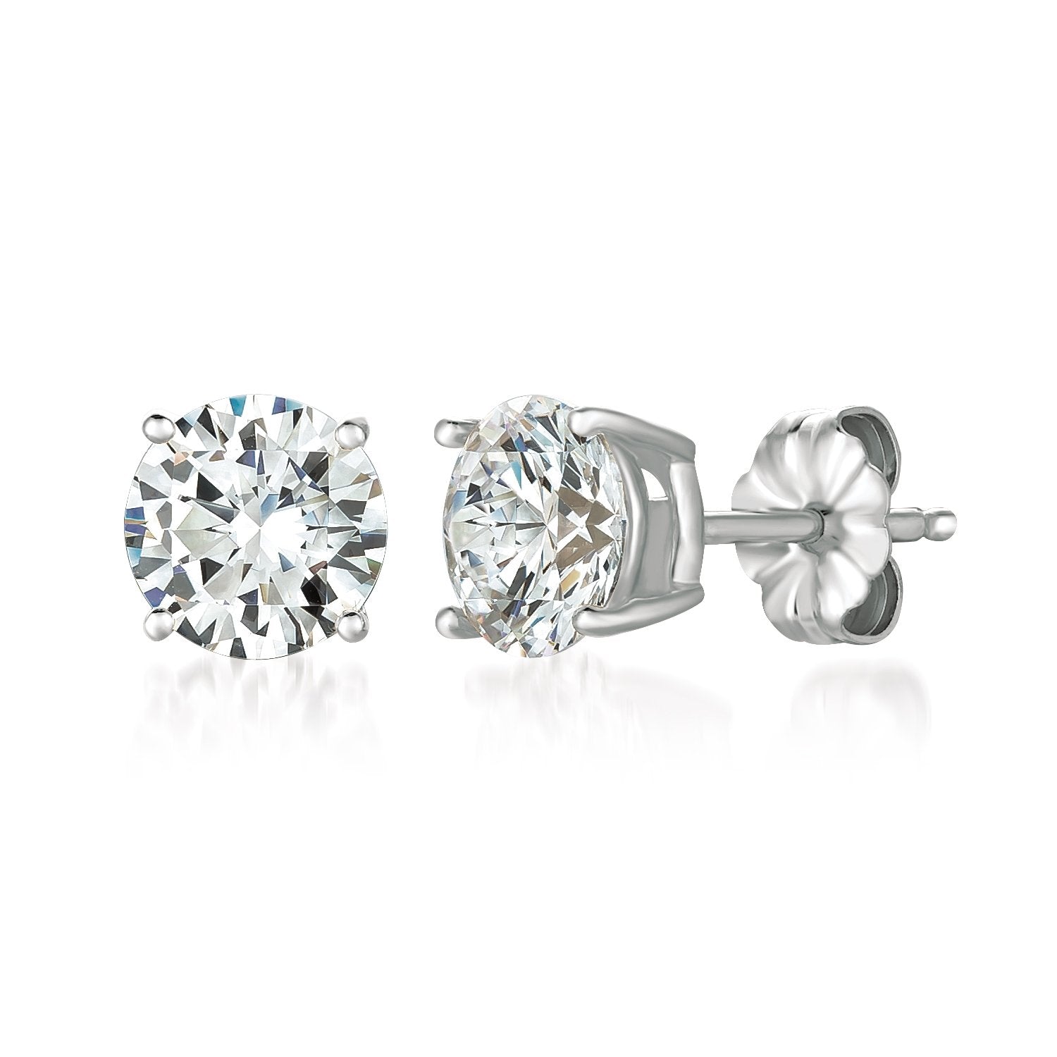 Crislu Cubic Zirconia Stud Earrings Platinum