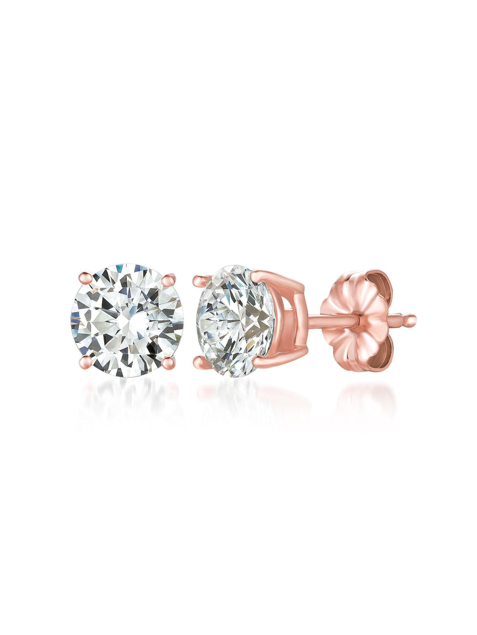 1.5ct Brilliant Stud Earrings in Rose Gold - CRISLU