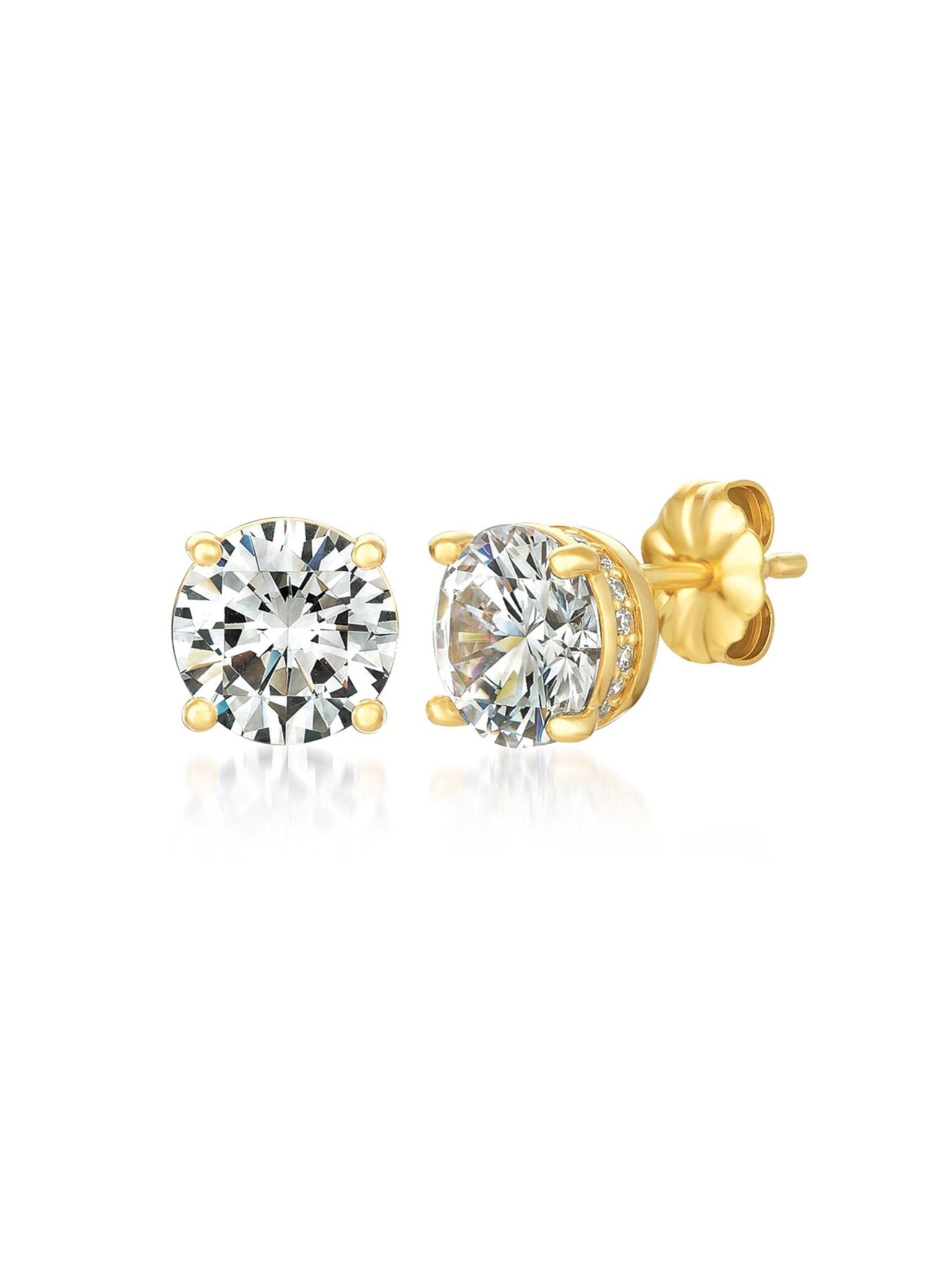 1.5ct Royal Brilliant Cut Stud Earrings in Gold - CRISLU