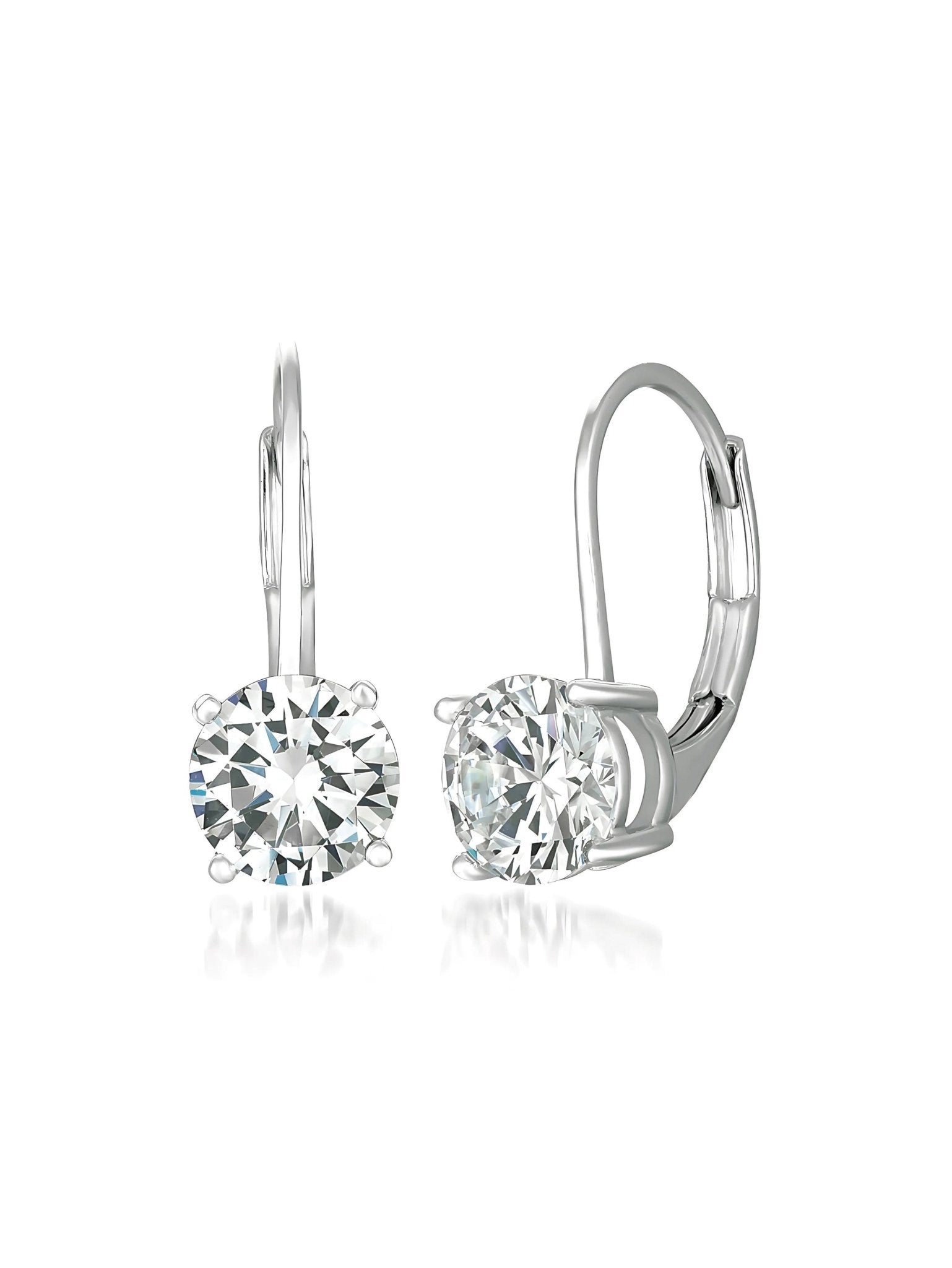 1ct Brilliant Lever Back Drop Earrings in Platinum - CRISLU