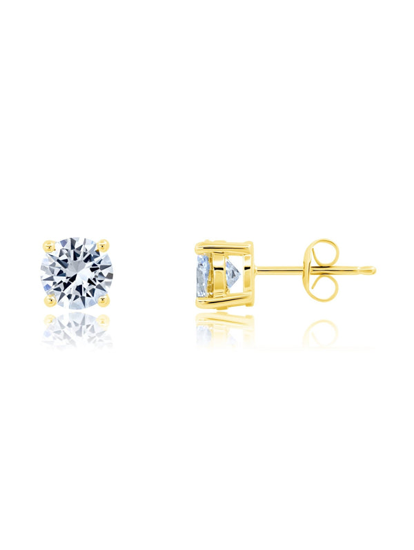 1ct Brilliant Stud Earrings in Gold - CRISLU