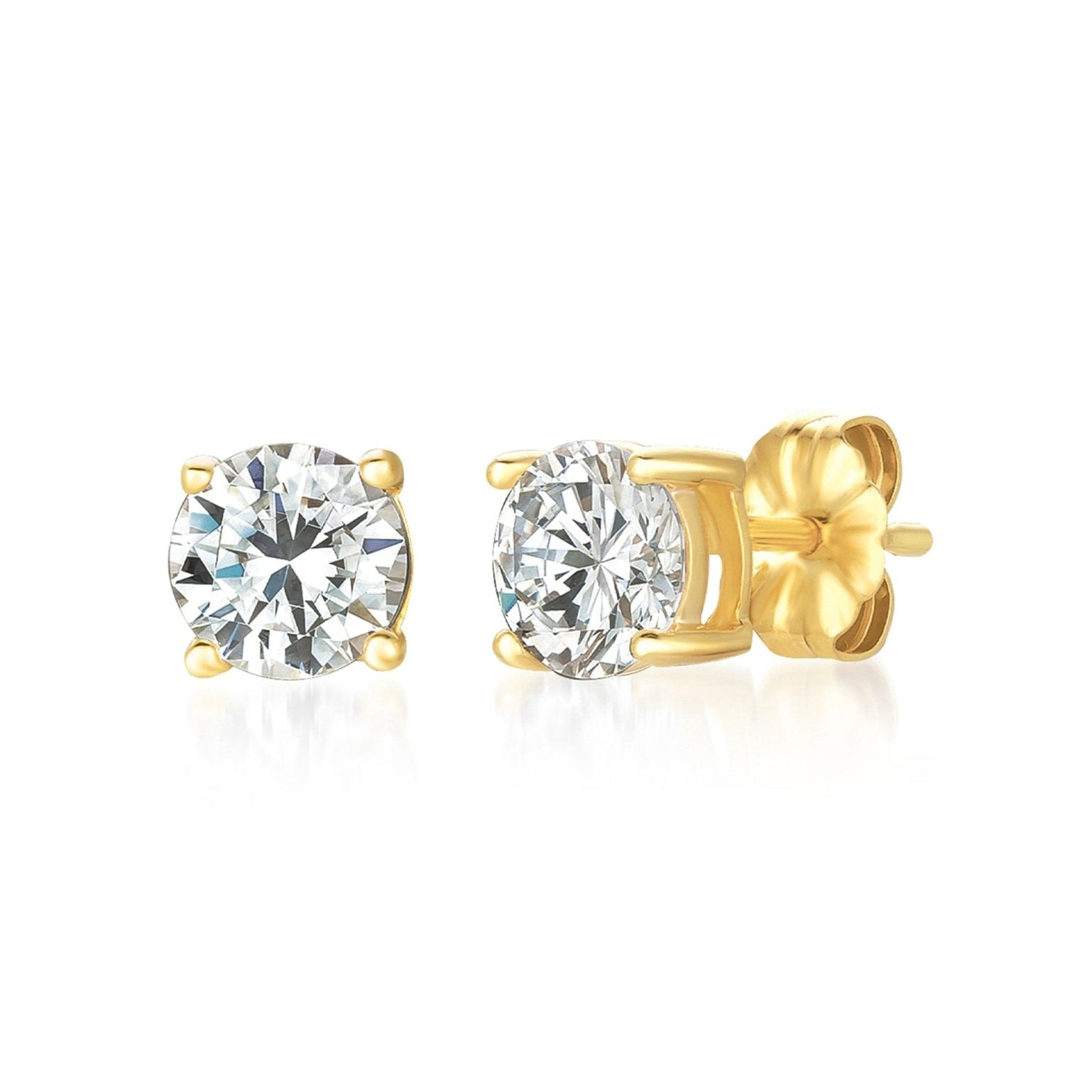 1ct Brilliant Stud Earrings in Gold - CRISLU