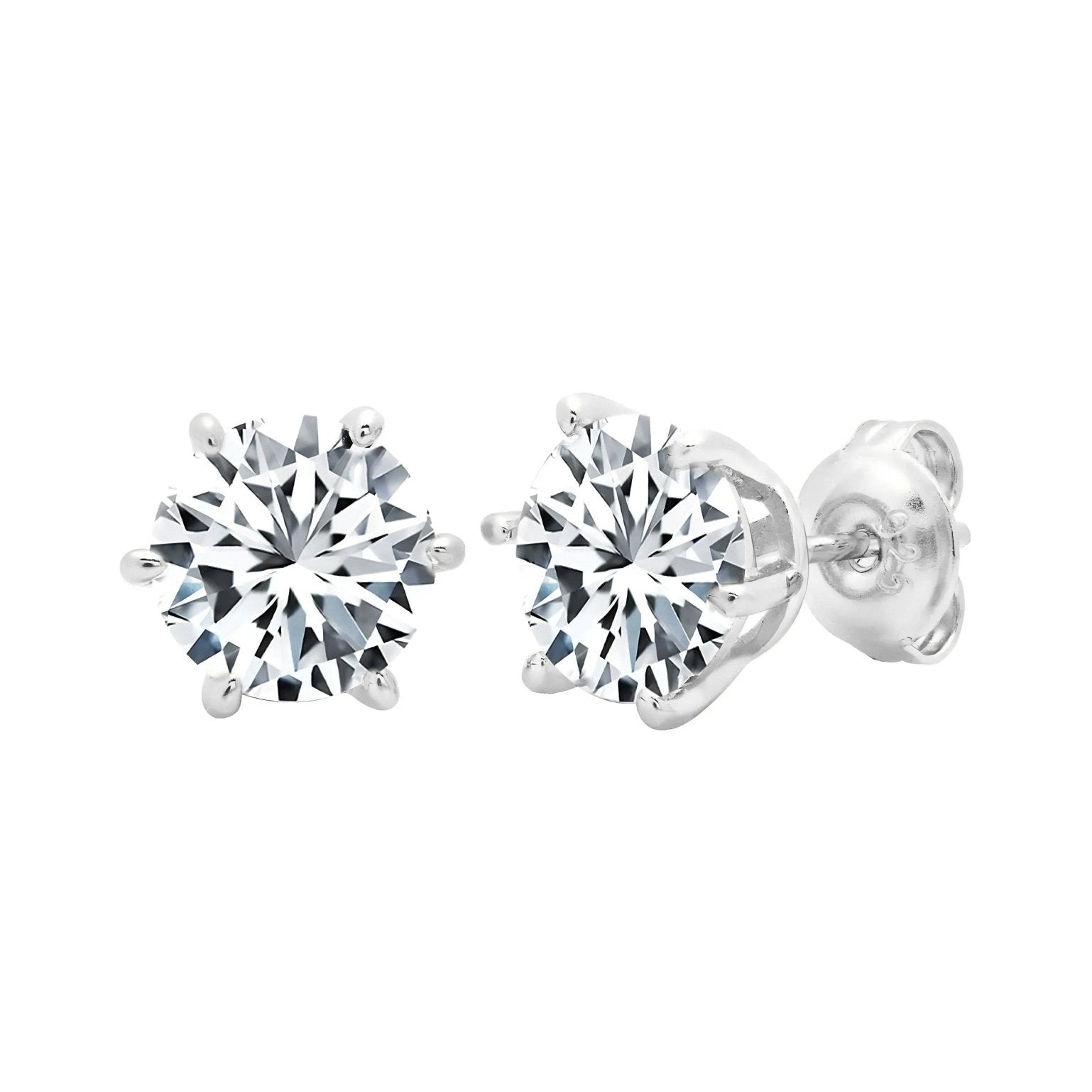 2ct 6 Prong Brilliant Stud Earrings in Platinum - CRISLU