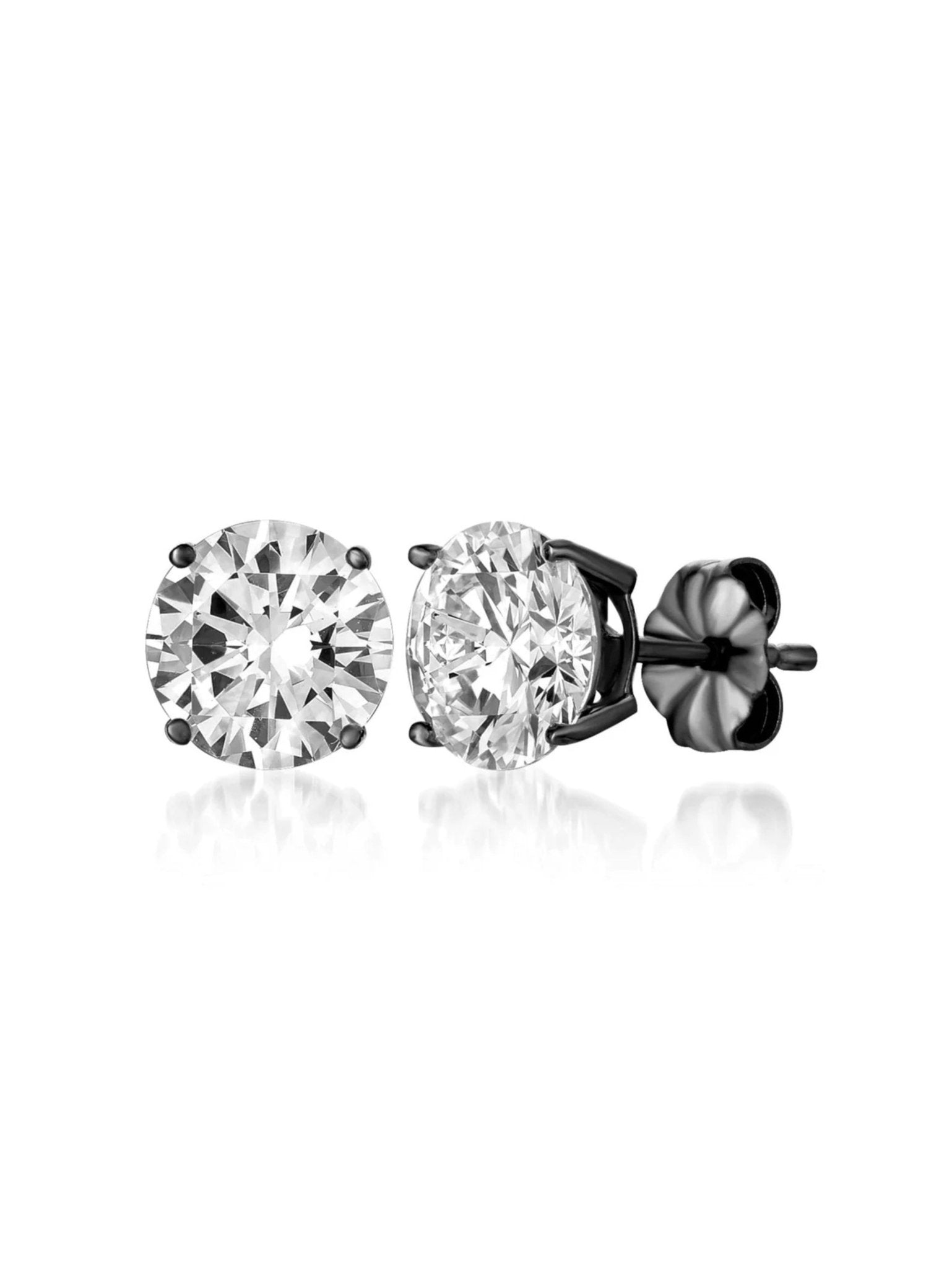 2ct Brilliant Stud Earrings in Black Rhodium - CRISLU