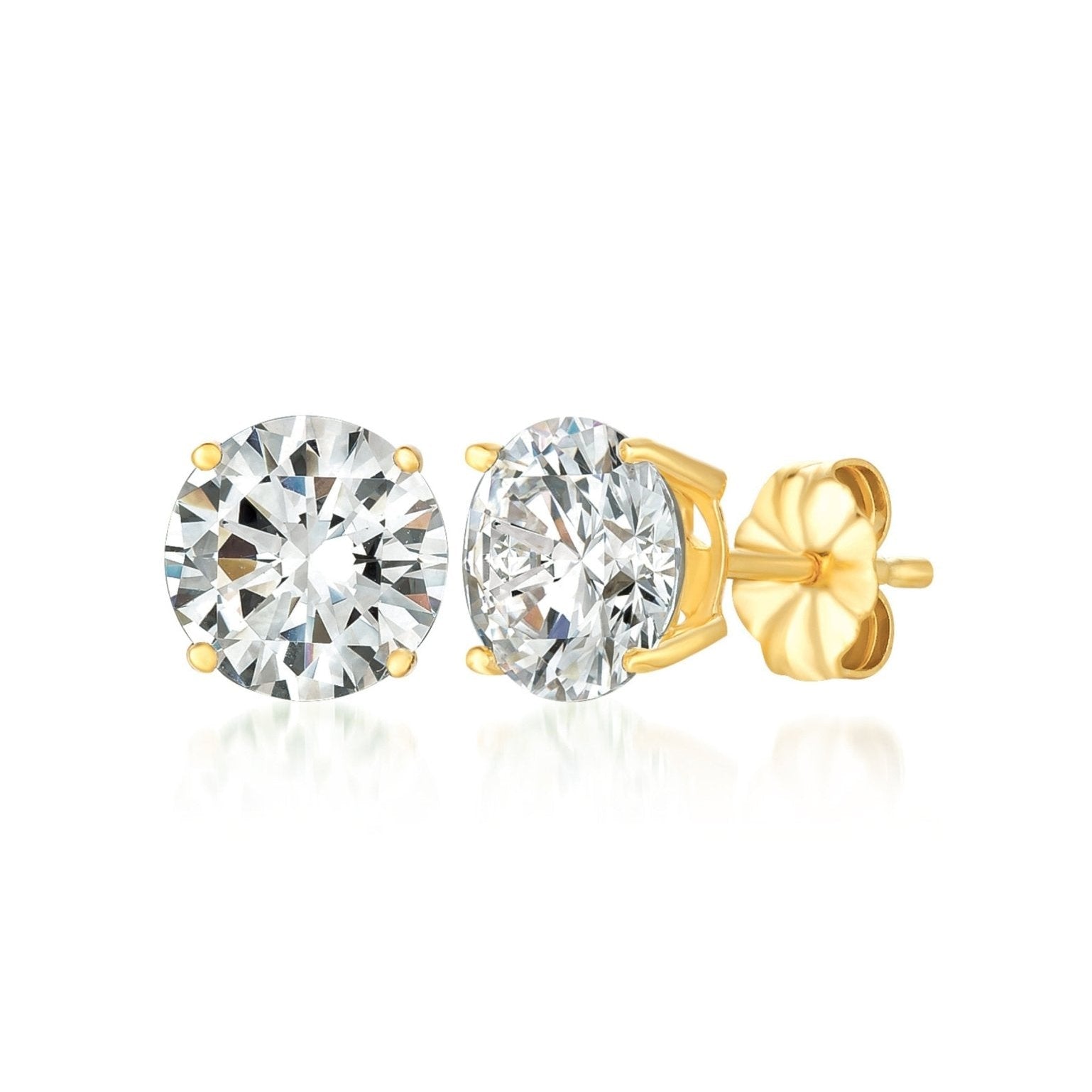 2ct Brilliant Stud Earrings in Gold - CRISLU