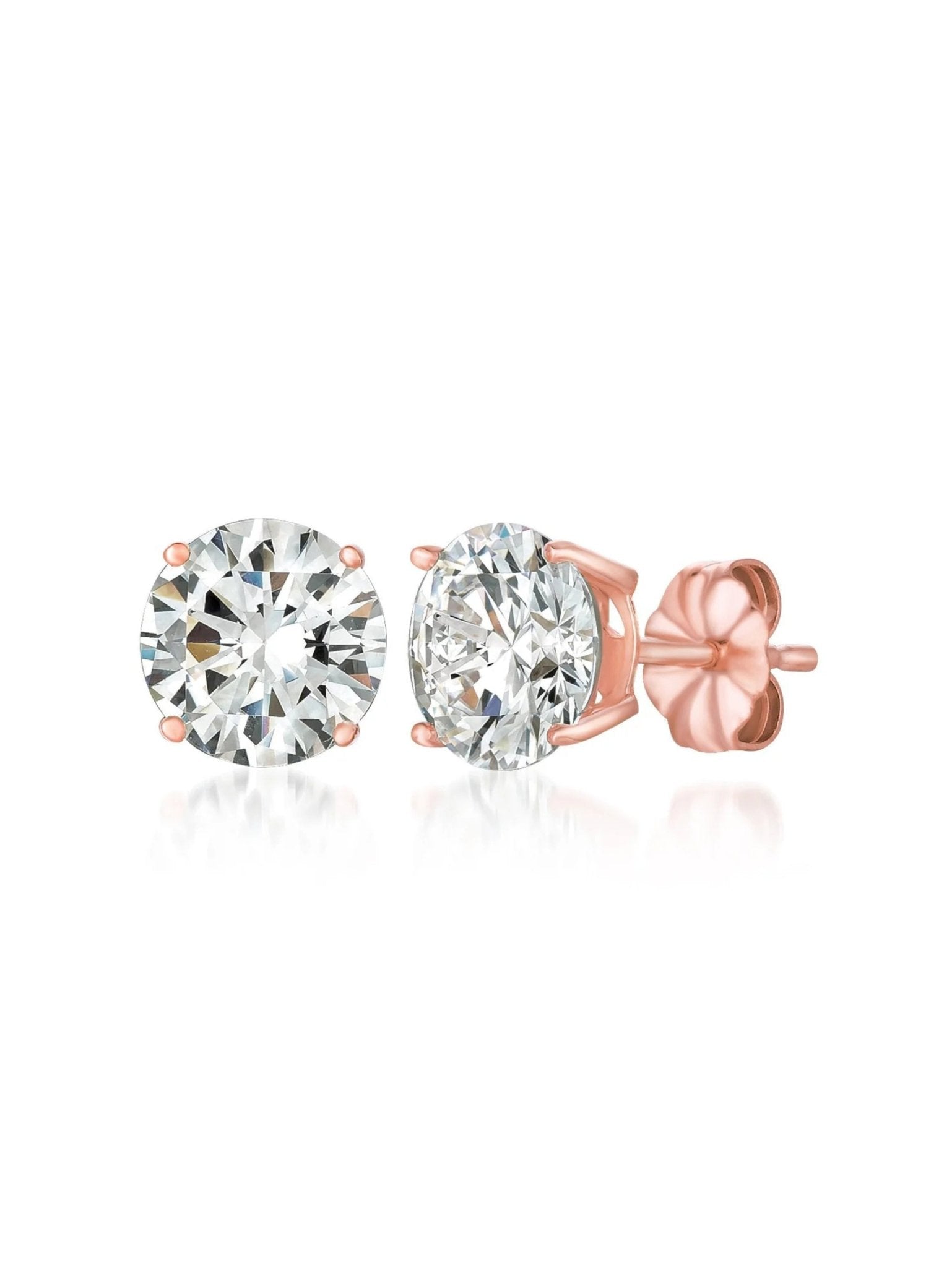 2ct Brilliant Stud Earrings in Rose Gold - CRISLU