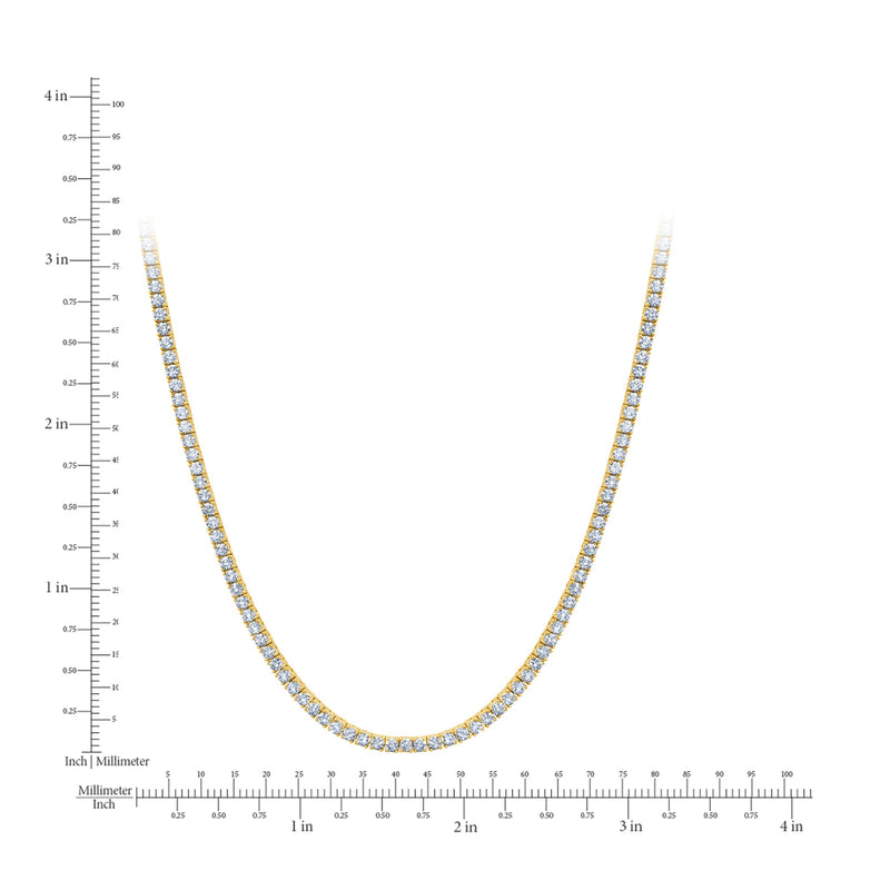 2mm Round Cut Tennis Necklace in Gold - CRISLU