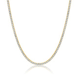 2mm Round Cut Tennis Necklace in Gold - CRISLU