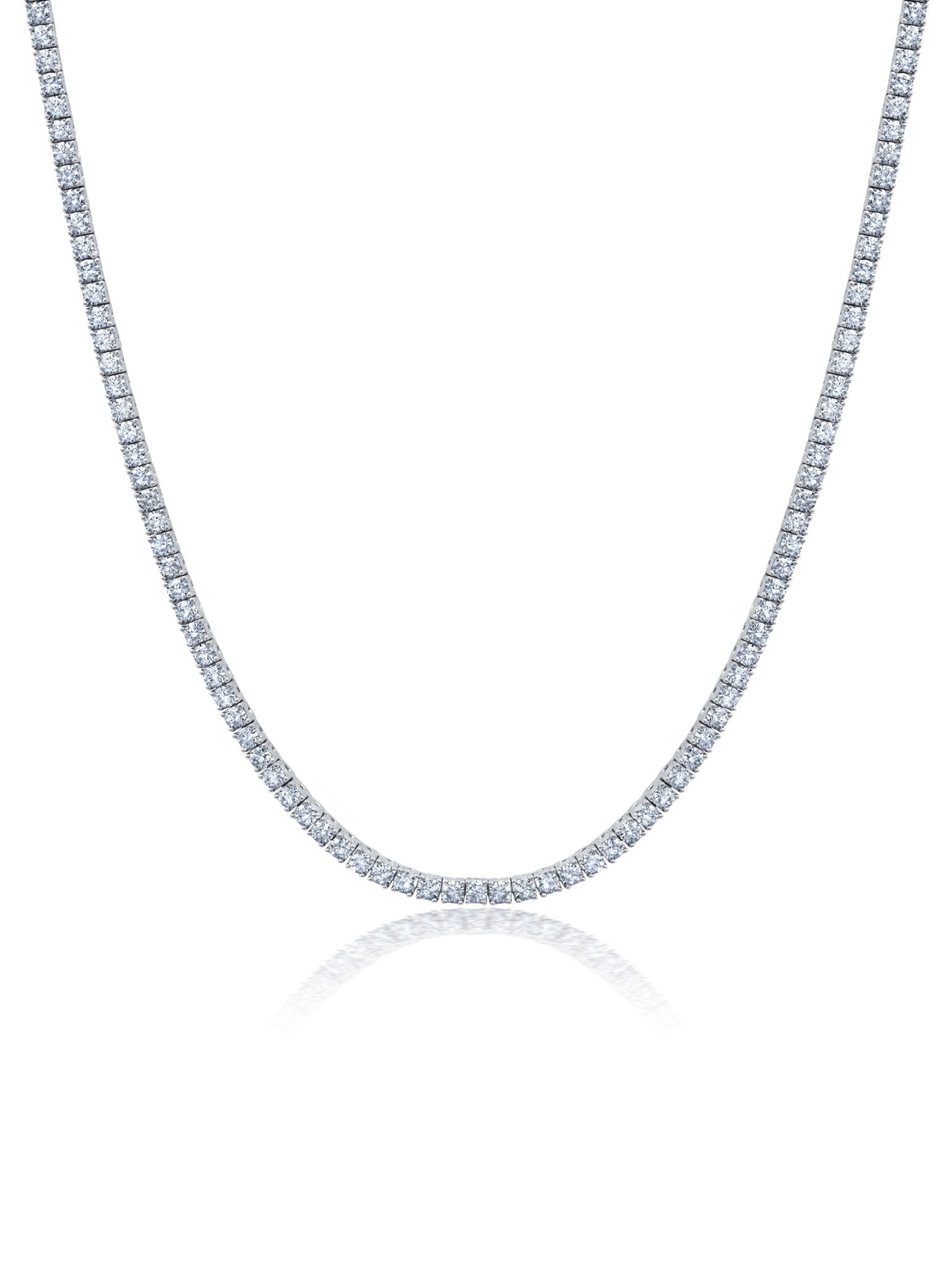 2mm Round Cut Tennis Necklace in Platinum - CRISLU