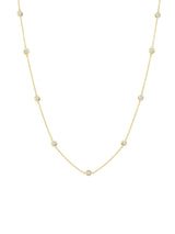 36" Long Bezel Necklace in Gold - CRISLU