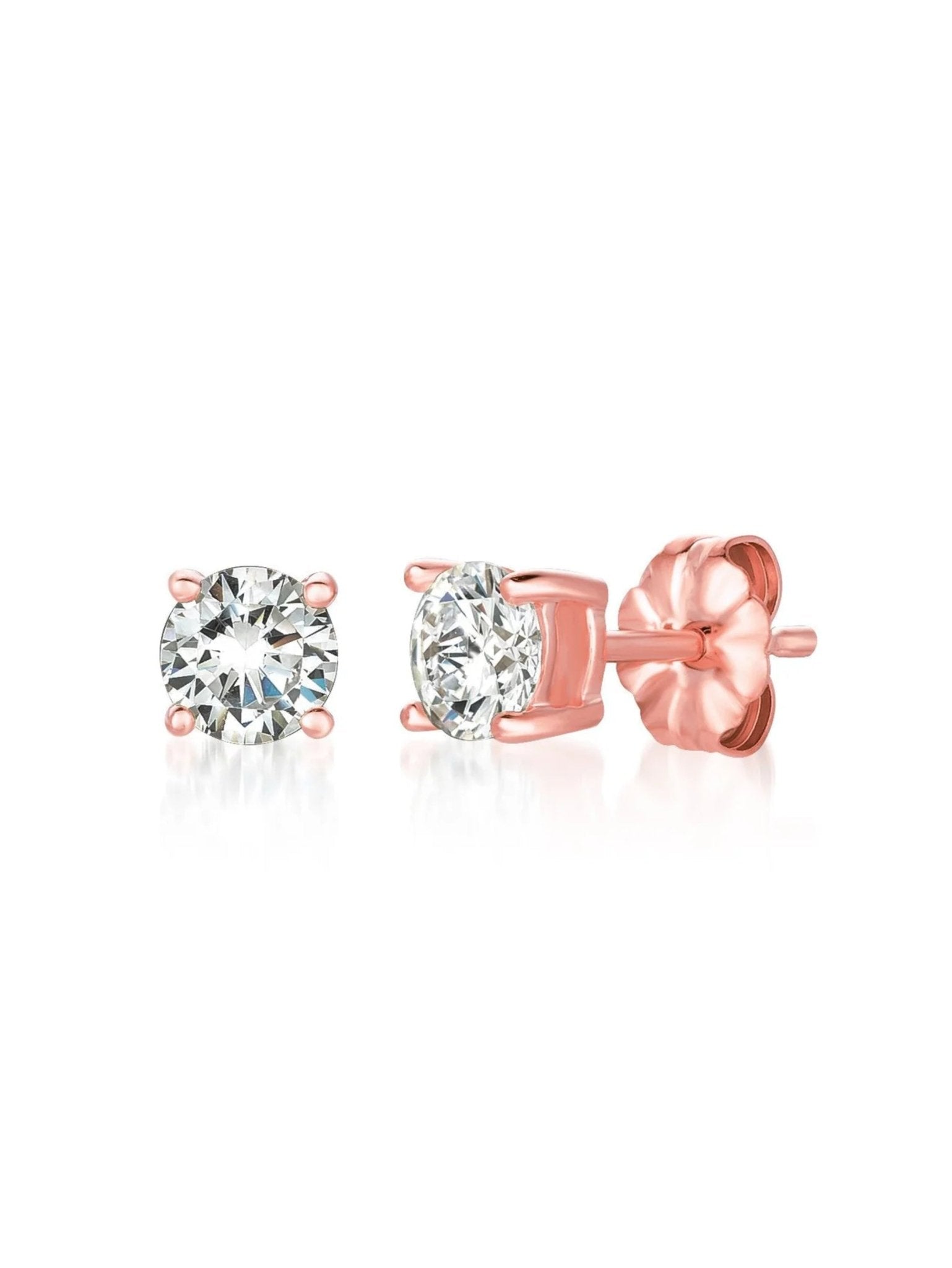 .50ct Brilliant Stud Earrings in Rose Gold - CRISLU