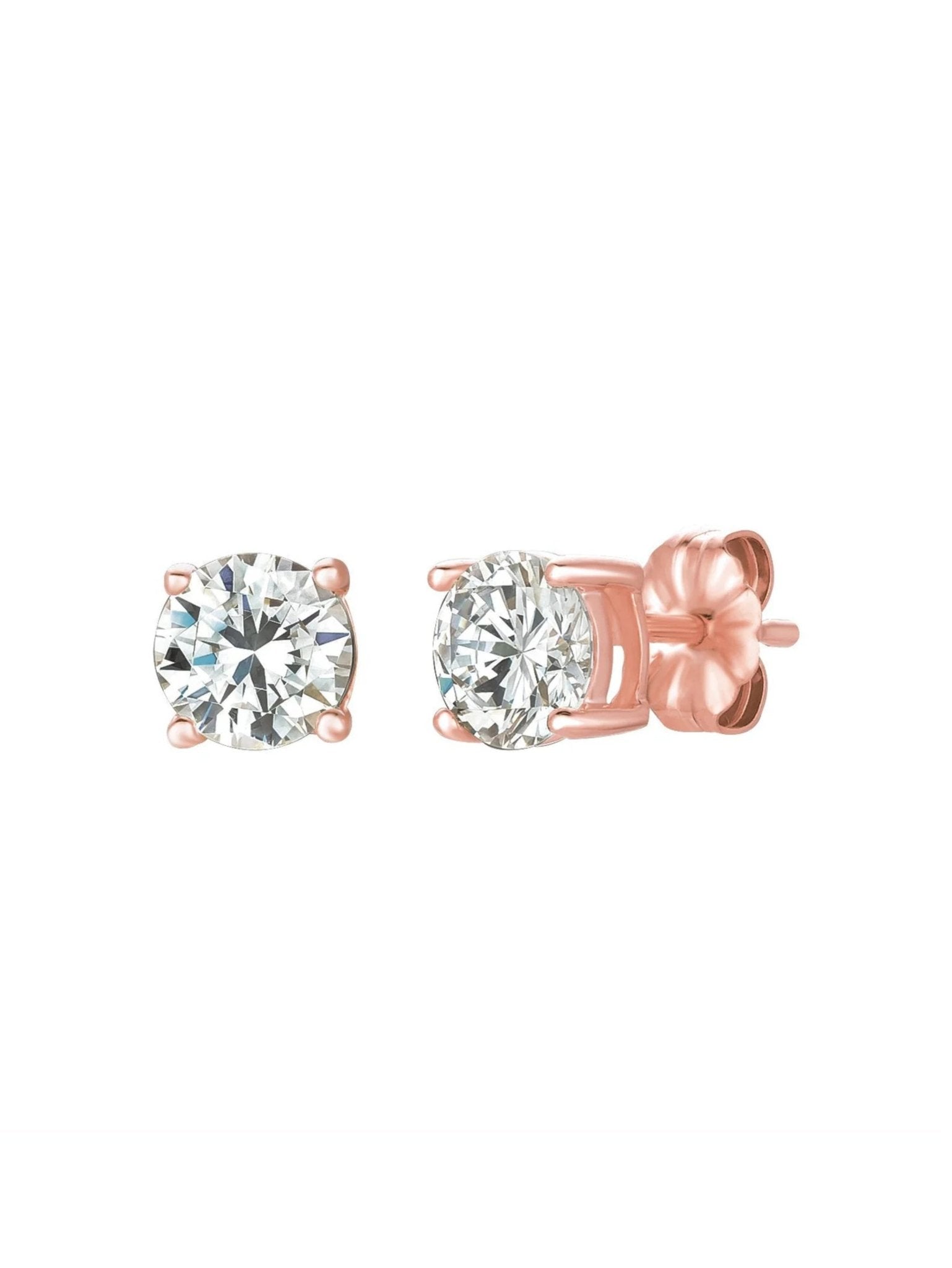 .75ct Brilliant Stud Earrings in Rose Gold - CRISLU