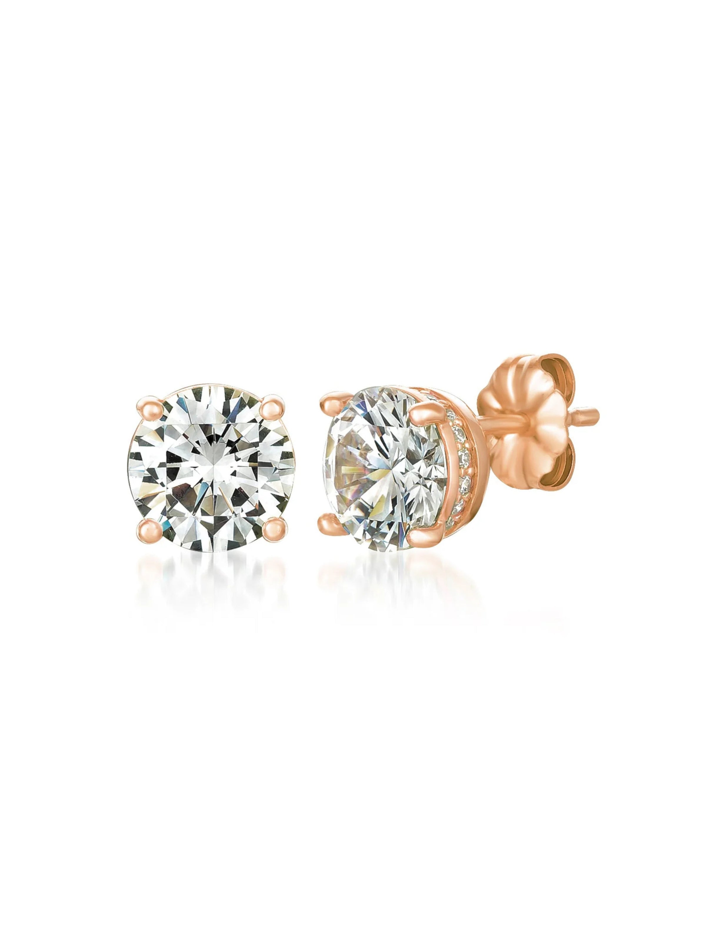 1.5ct Royal Brilliant Cut Stud Earrings in Rose Gold