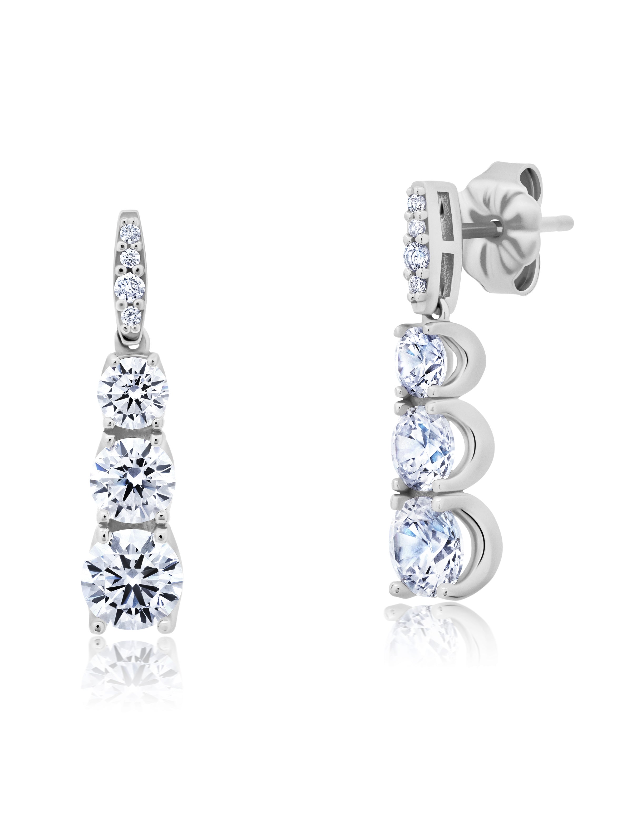 Brilliant Round Graduated With Pave Drop Earring