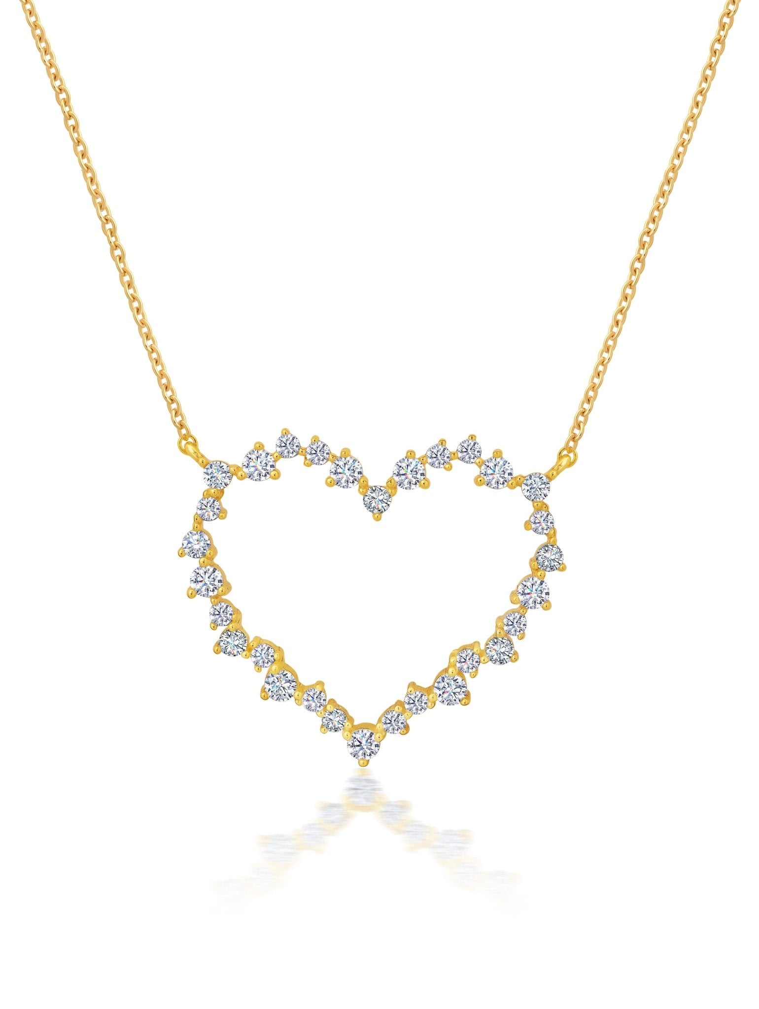 Adore Open Heart Necklace in Gold - CRISLU