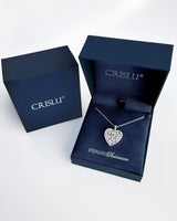 Adore Open Heart Necklace in Platinum - CRISLU