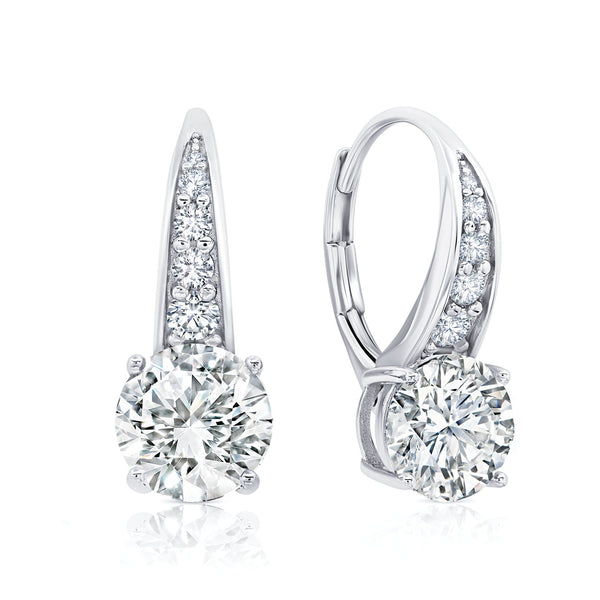 Brilliant Leverback Drop Earrings in Platinum - CRISLU