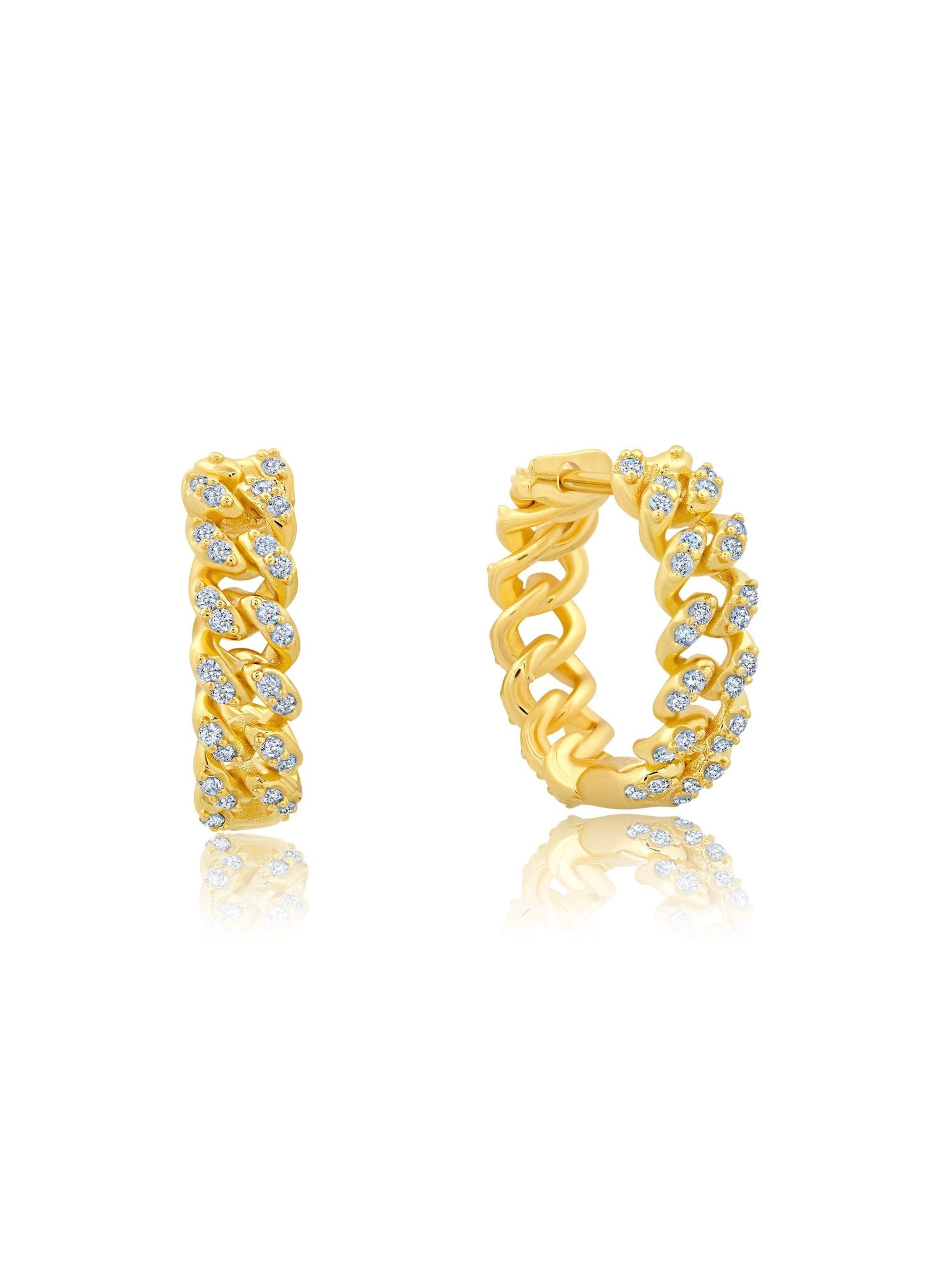 Cabana Cuban Link Earrings in Gold - CRISLU