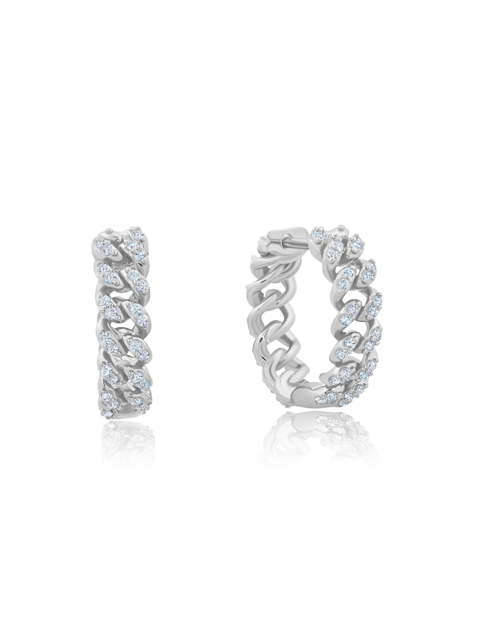 Cabana Cuban Link Earrings in Platinum - CRISLU