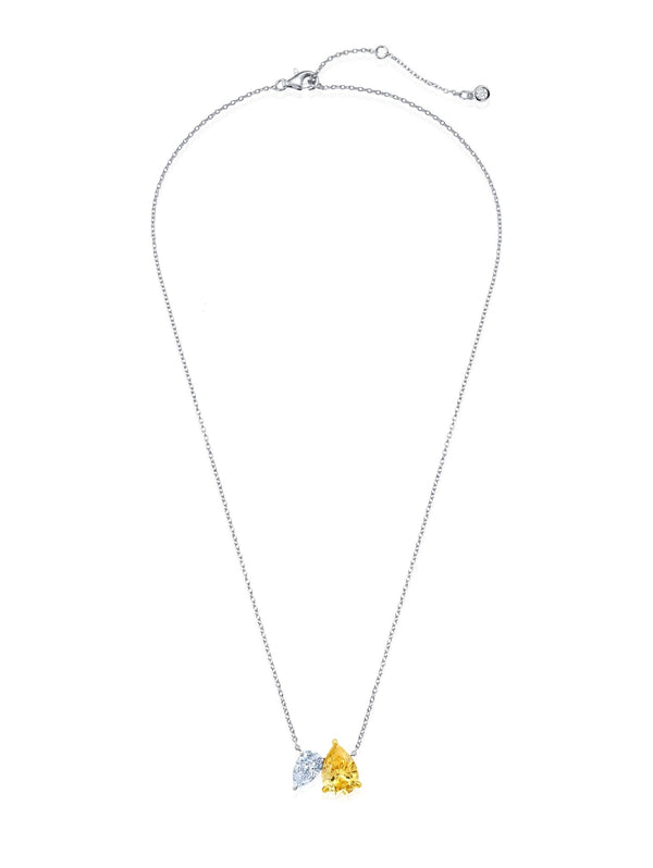 Canary And Clear Pear Cut Necklace - CRISLU