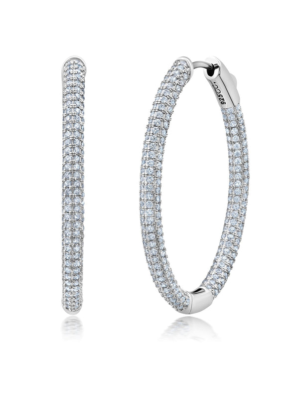 Chamonix Hoop Earrings in Platinum - CRISLU