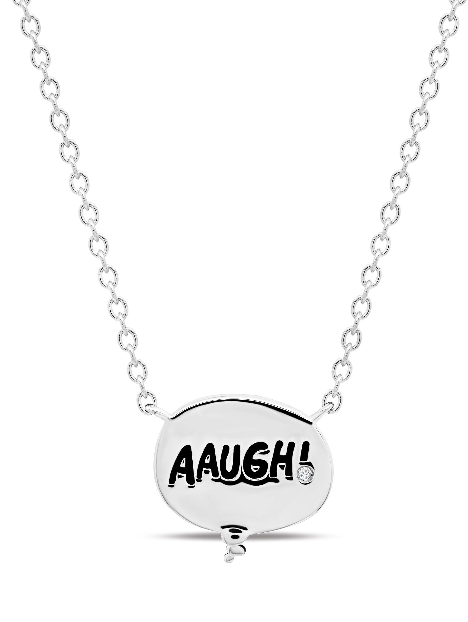 Charlie Brown Thought Balloon Necklace in Platinum - CRISLU