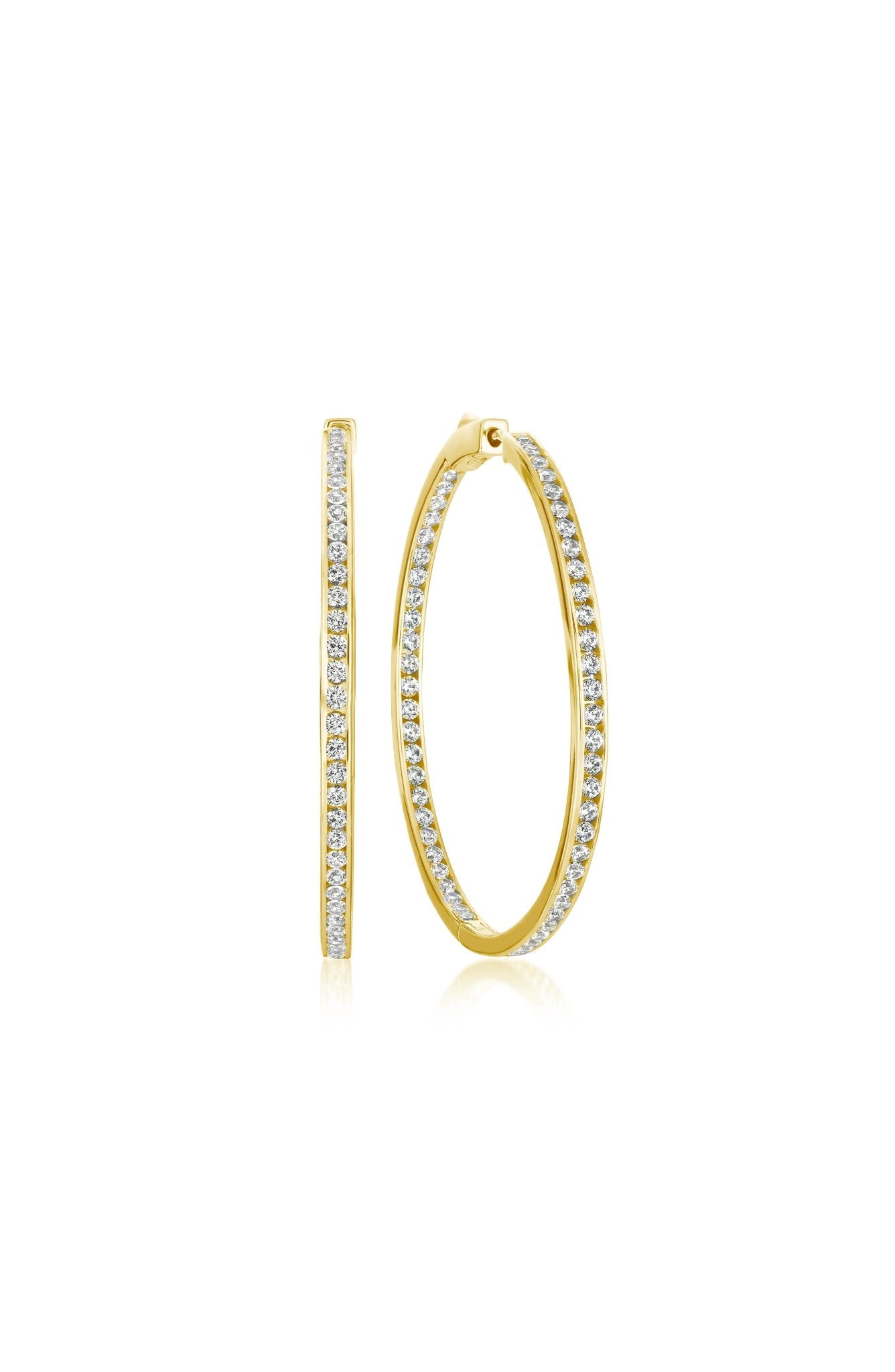 Classic Inside Out Hoop Earrings in Gold - CRISLU