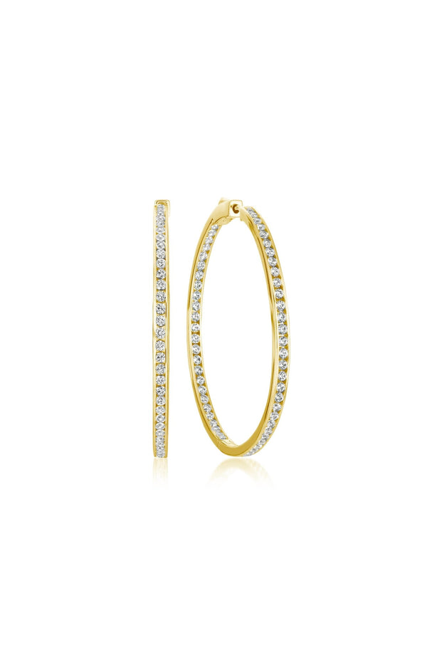 Classic Inside Out Hoop Earrings in Gold - CRISLU