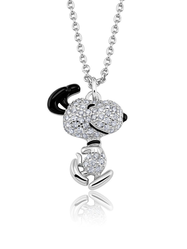 Dancing Snoopy Necklace - Silver - CRISLU