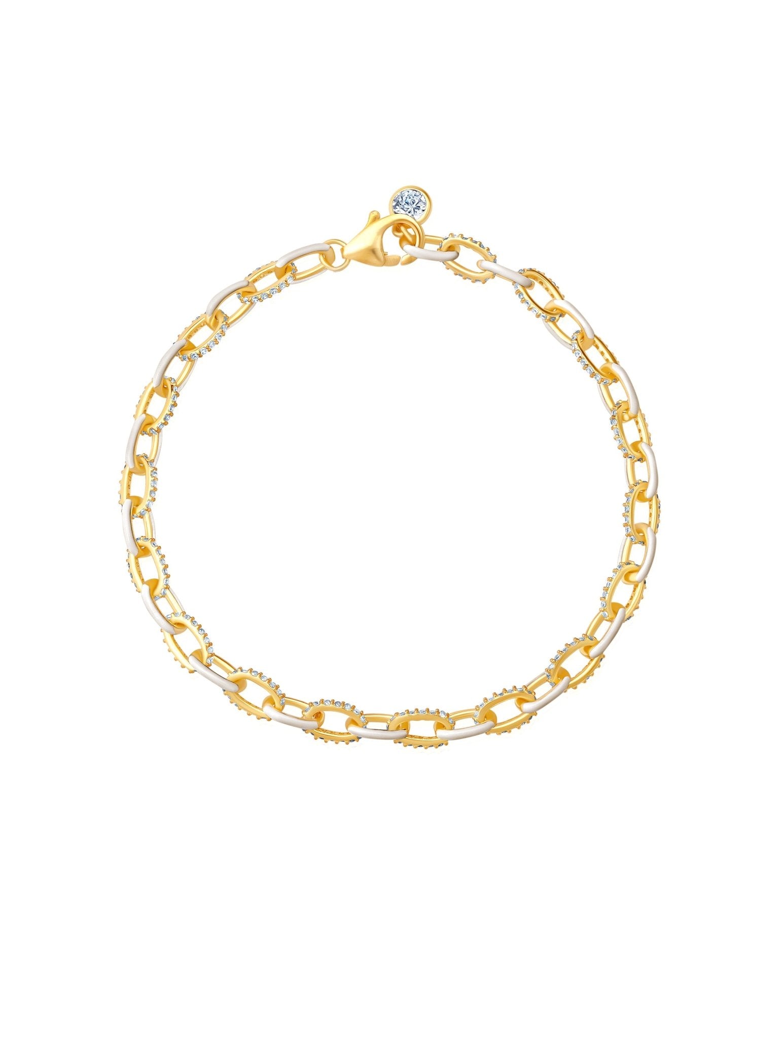 Gold Glaze Chain Link Bracelet - CRISLU