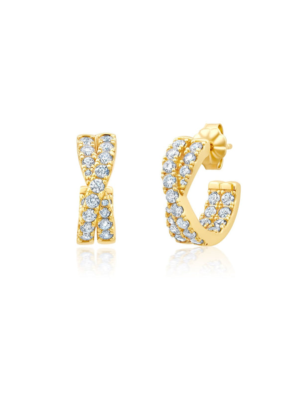 Grace Hoop Earrings in Gold - CRISLU