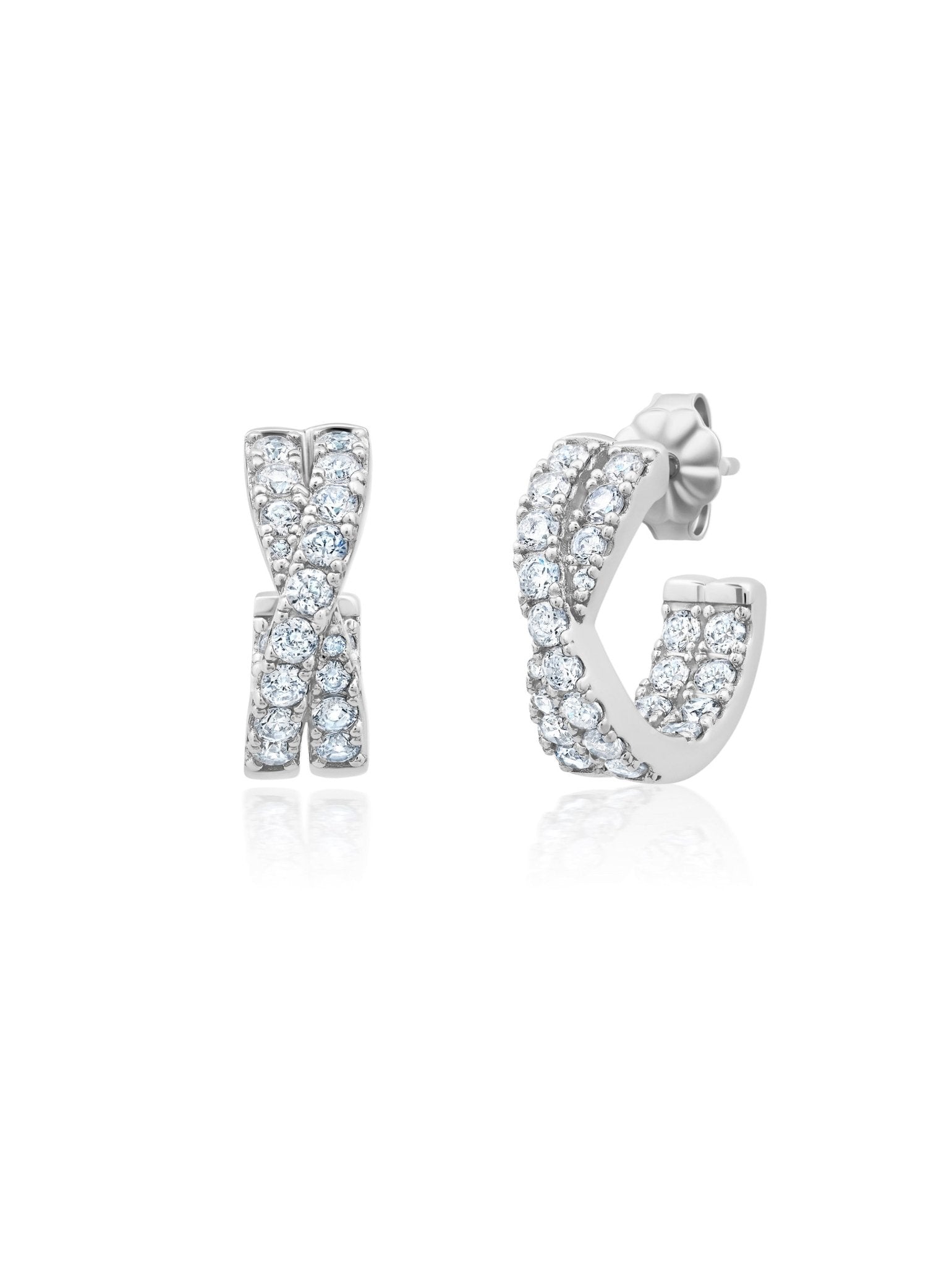 Grace Hoop Earrings in Platinum - CRISLU