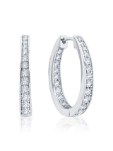 Hinge Hoop Earrings Finished in Pure Platinum - CRISLU