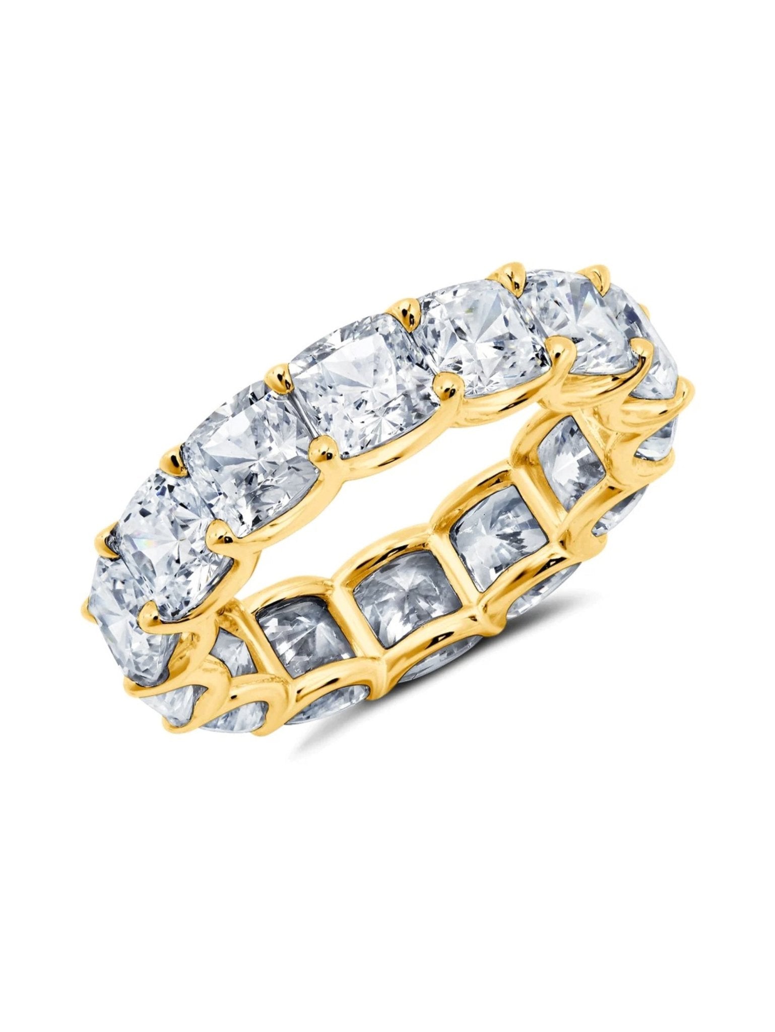 Large Asscher Cut Eternity Band in Gold - CRISLU