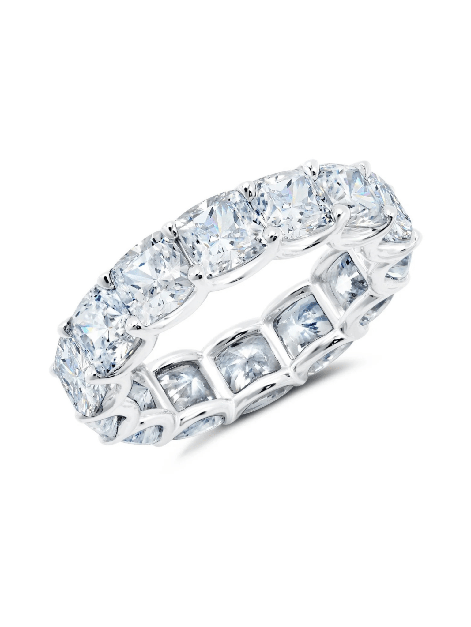 Large Asscher Cut Eternity Band in Platinum - CRISLU