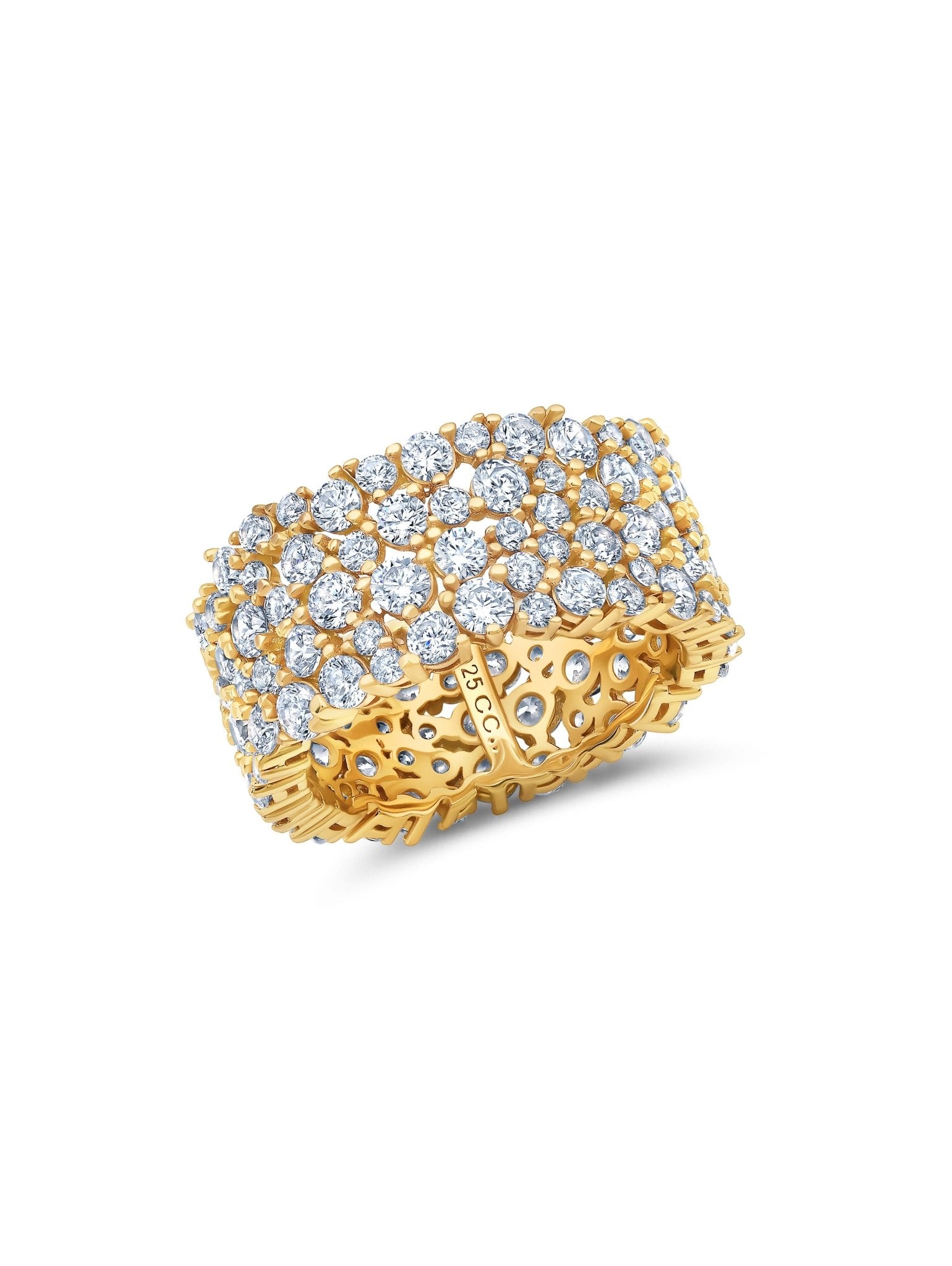 Large Cluster Ring in Gold - CRISLU