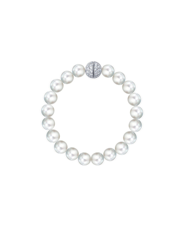 Large White Pearl Bracelet - CRISLU