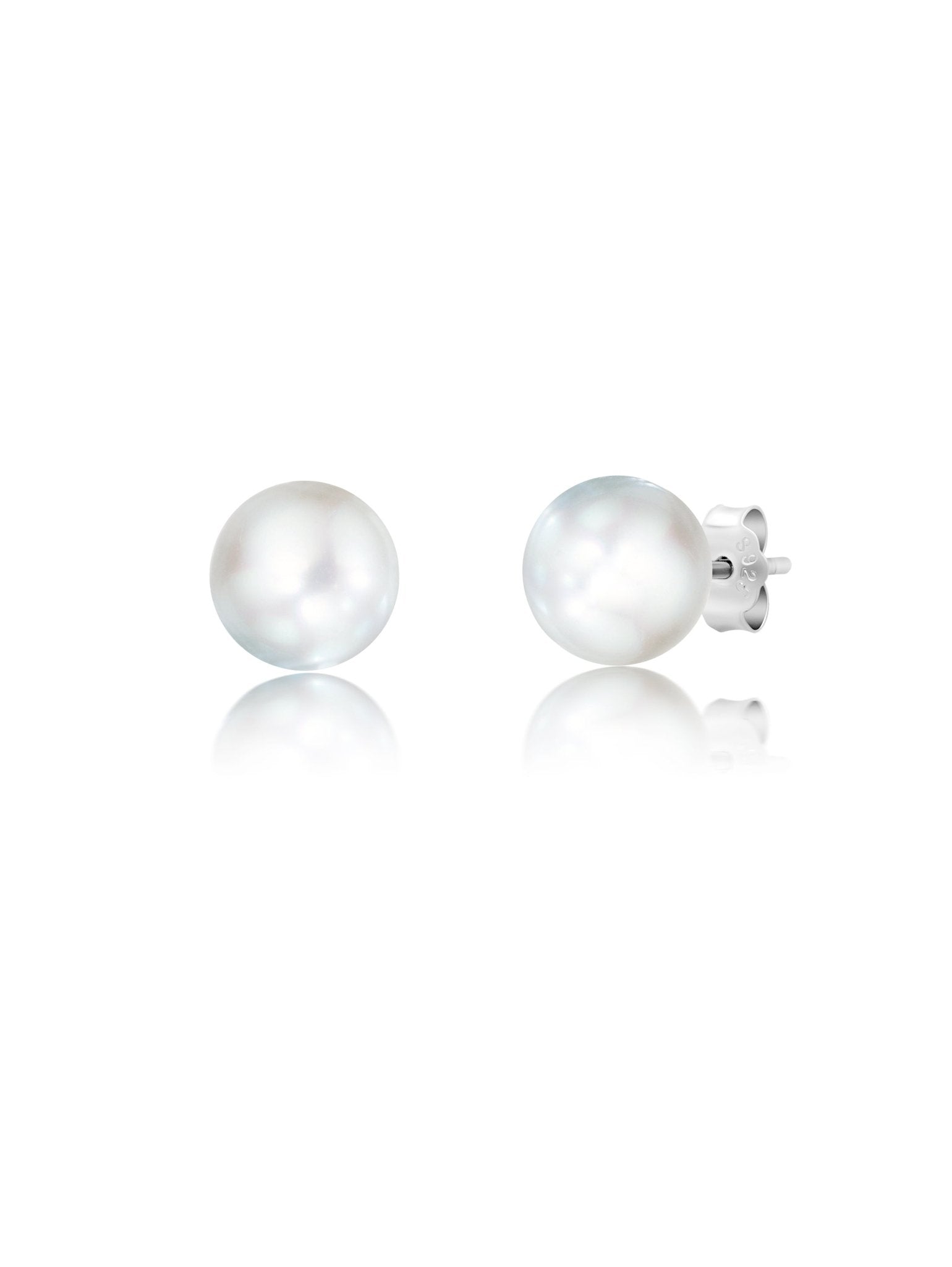 Large White Pearl Earrings - CRISLU