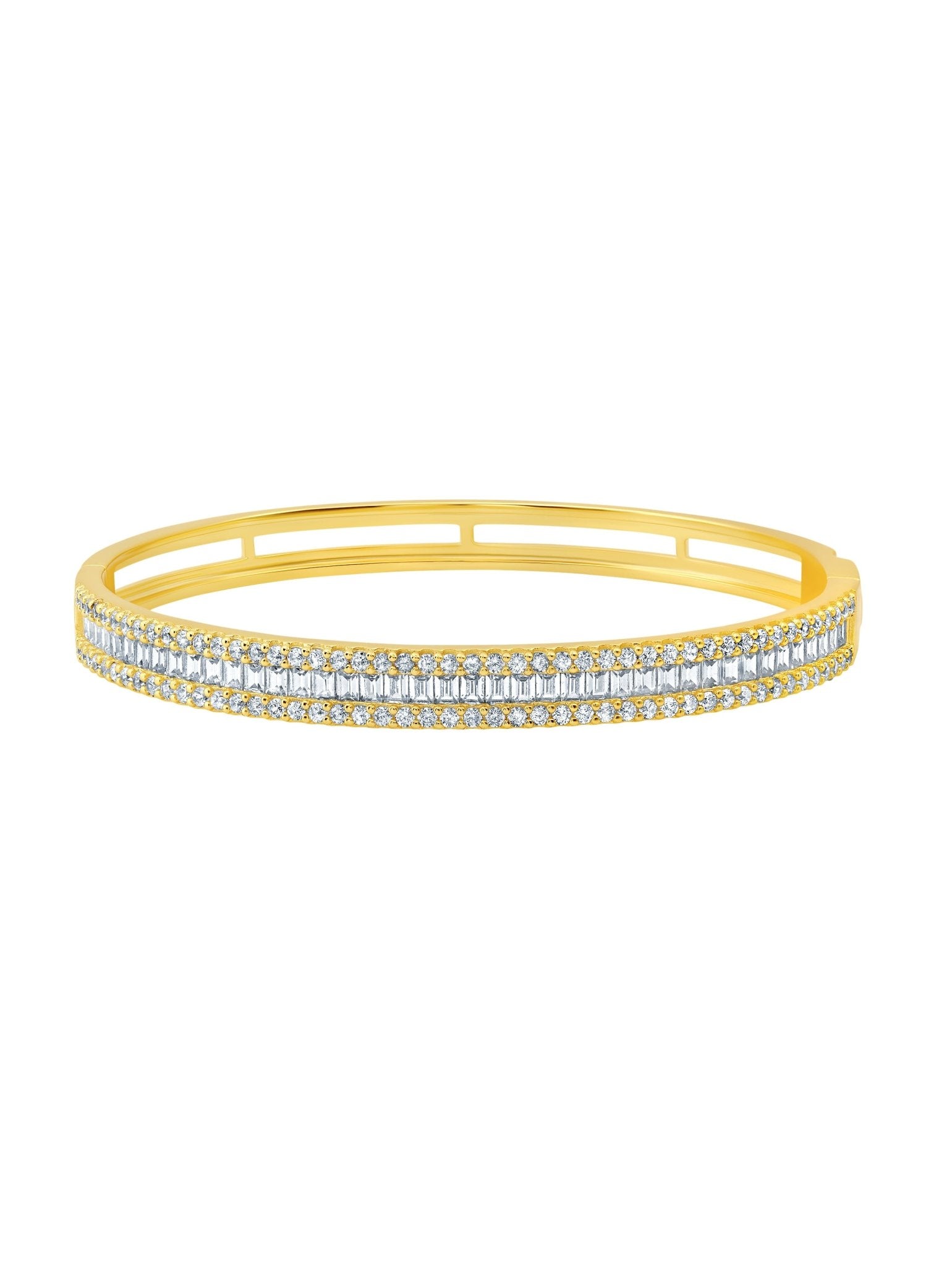 Luminous Baguette Bangle in Gold - CRISLU