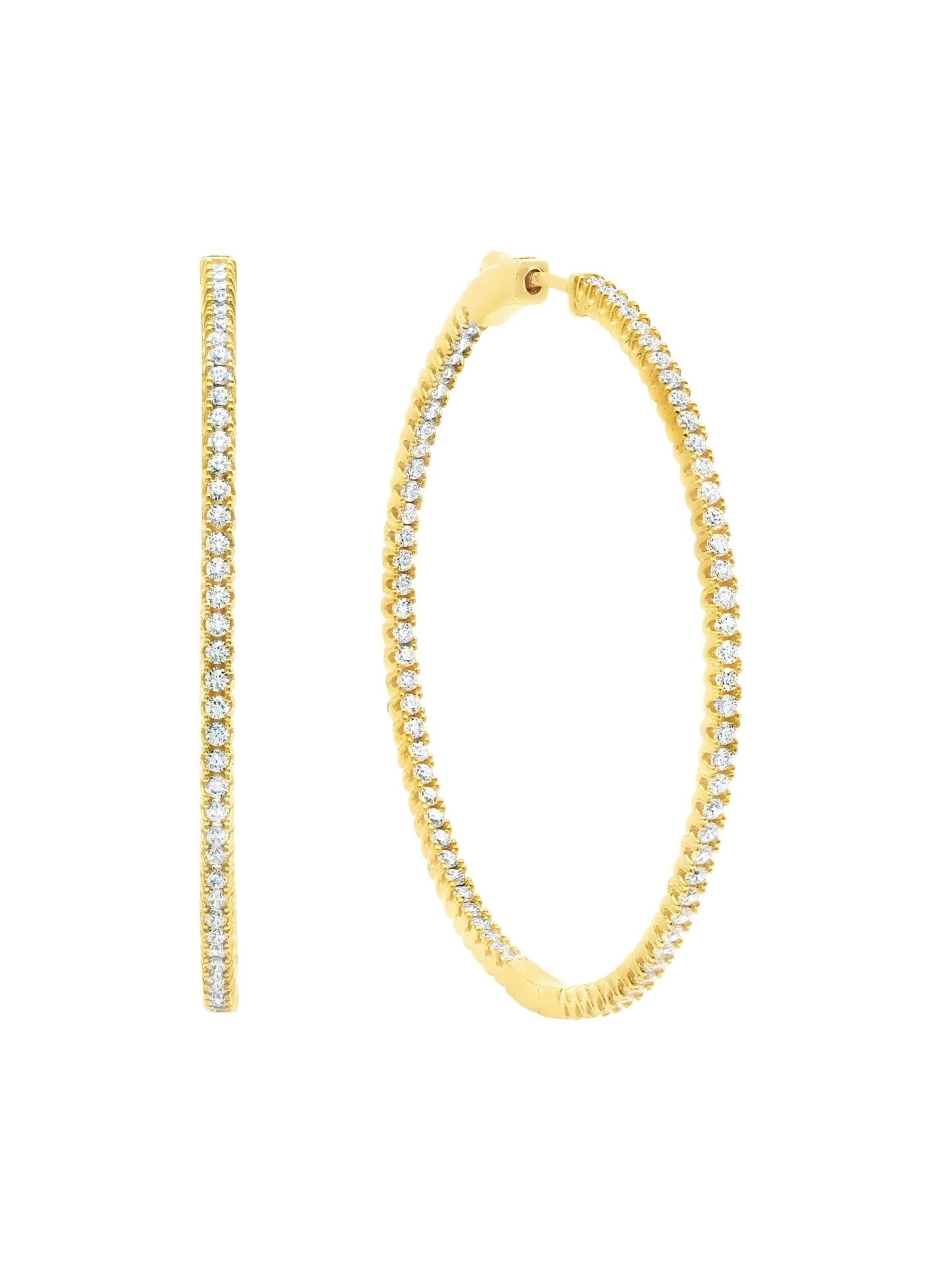 Medium Pave Hoop Earrings Finished in 18kt Yellow Gold - CRISLU