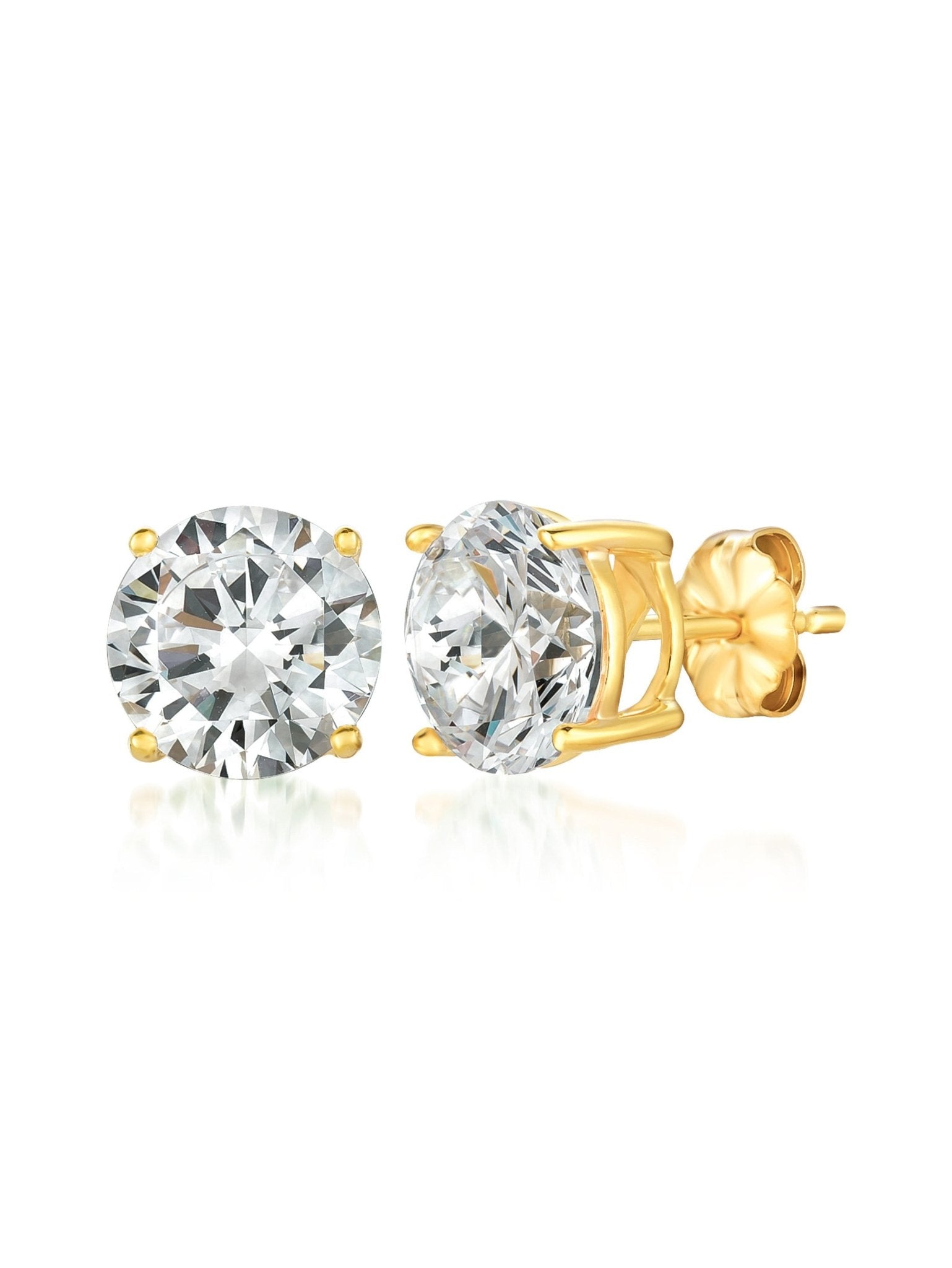 Men’s Brilliant Cut Stud Earrings in Gold - CRISLU