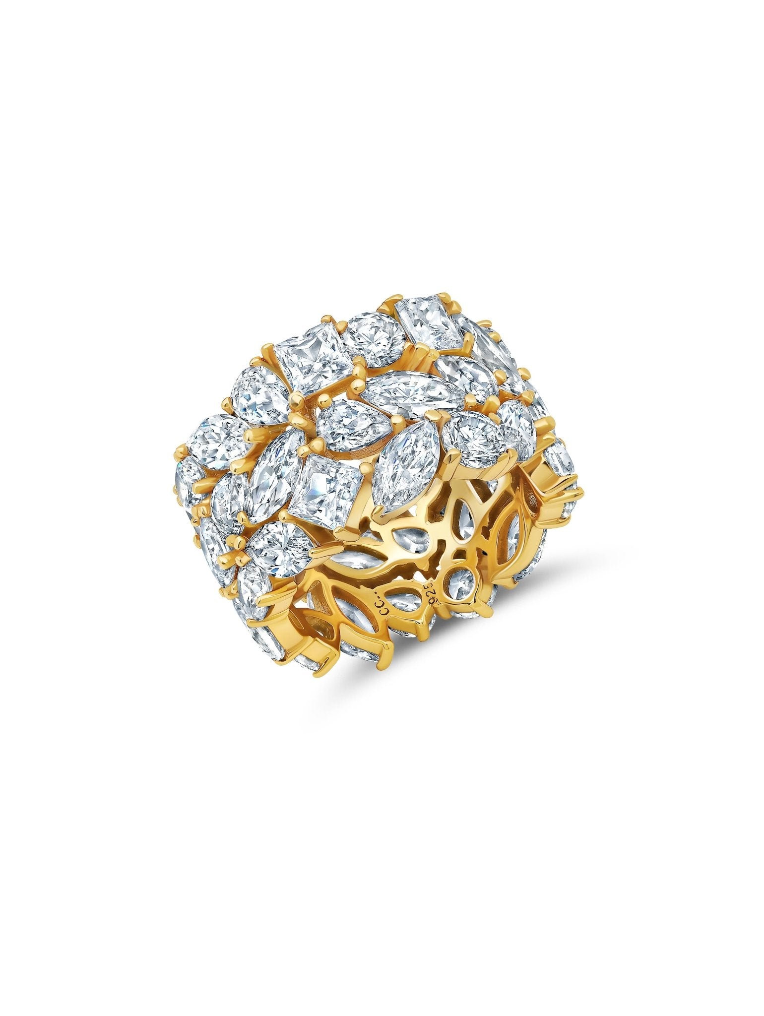 Multi Cluster Eternity Ring in Gold - CRISLU