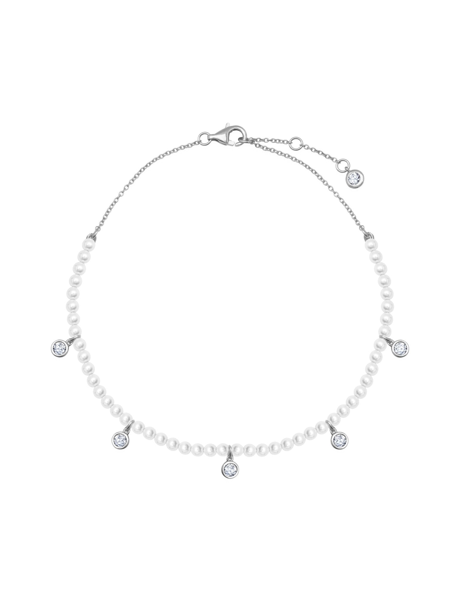 Pearl Anklet in Platinum - CRISLU