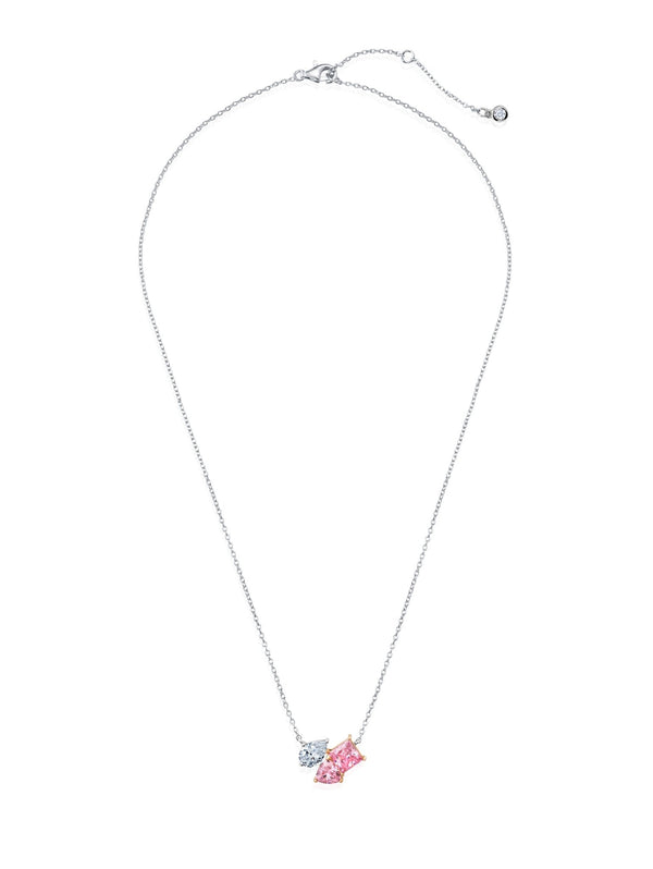 Pink And Clear Multi Stone Necklace - CRISLU