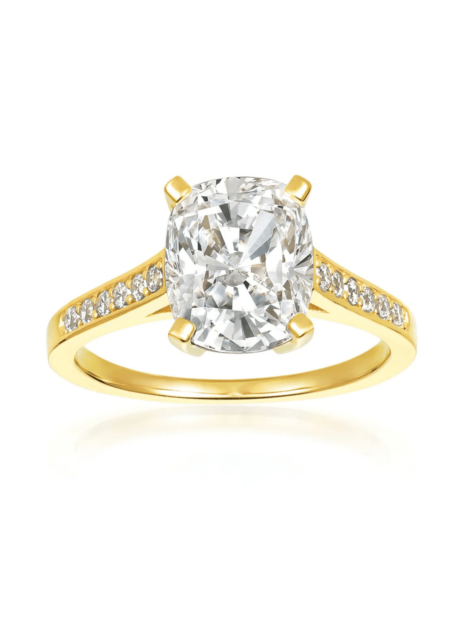 Radiant Cushion Cut Ring in Gold - CRISLU