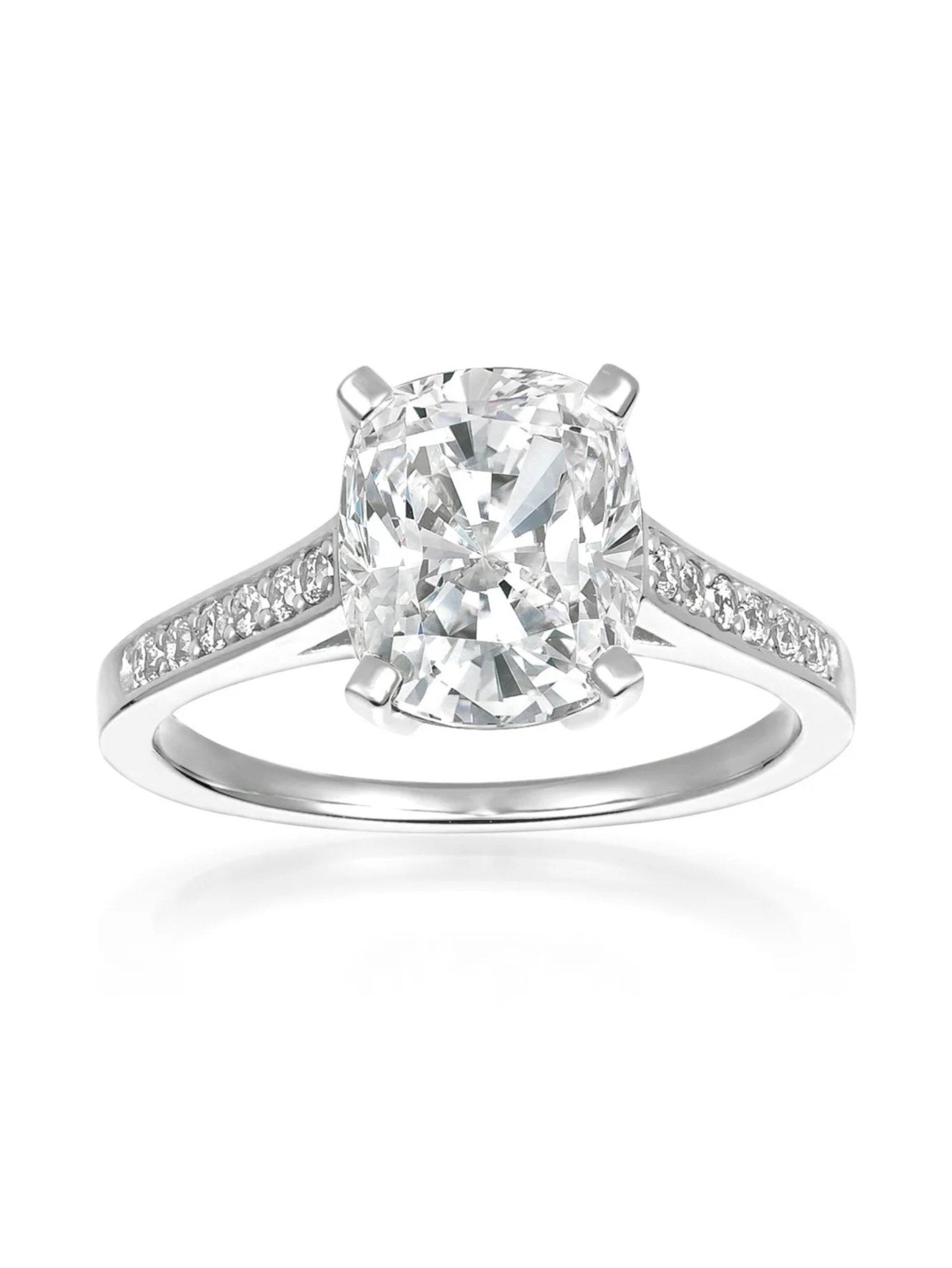 Radiant Cushion Cut Ring in Platinum - CRISLU