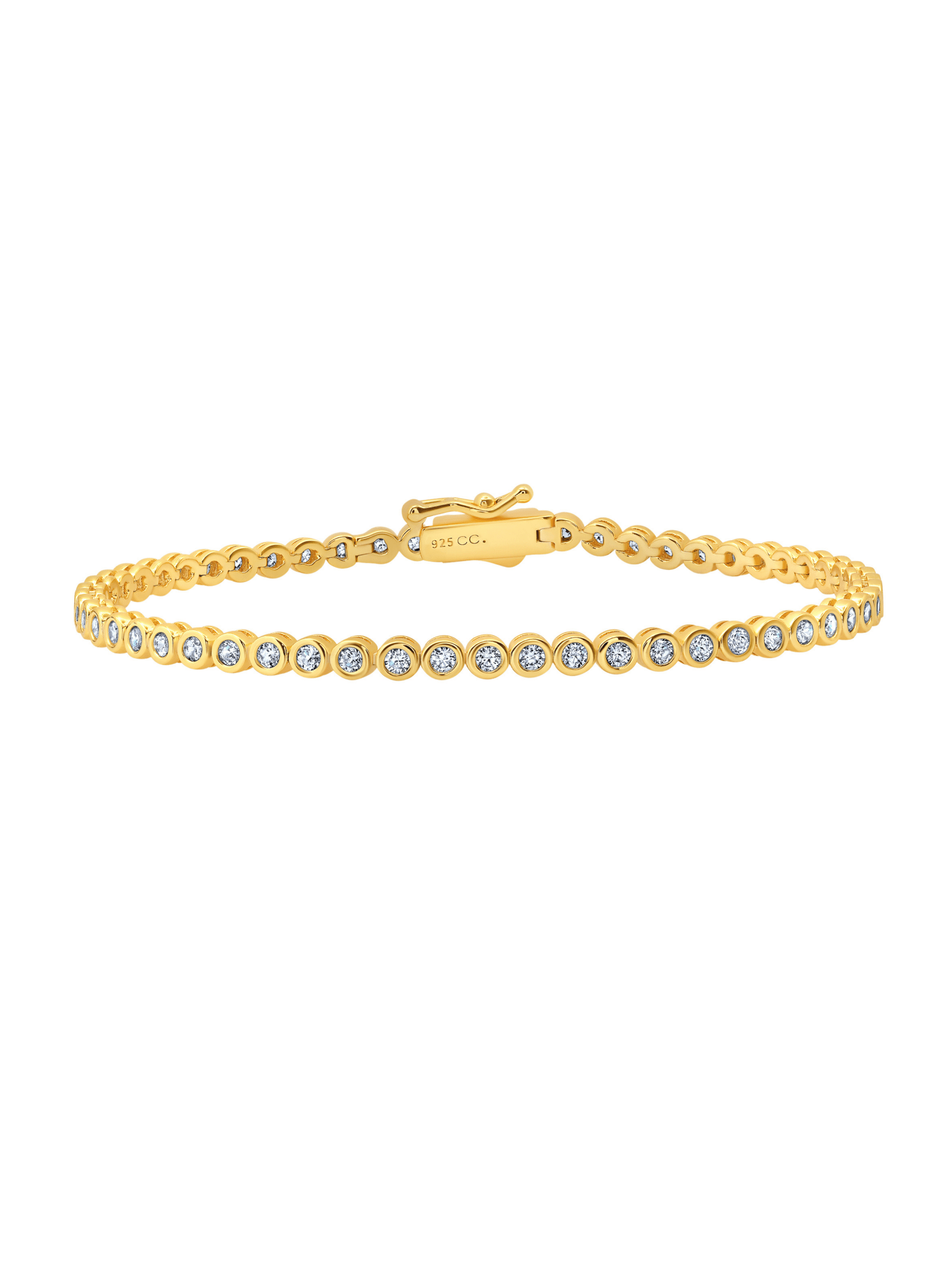 Round Bezel Bracelet in Gold - CRISLU