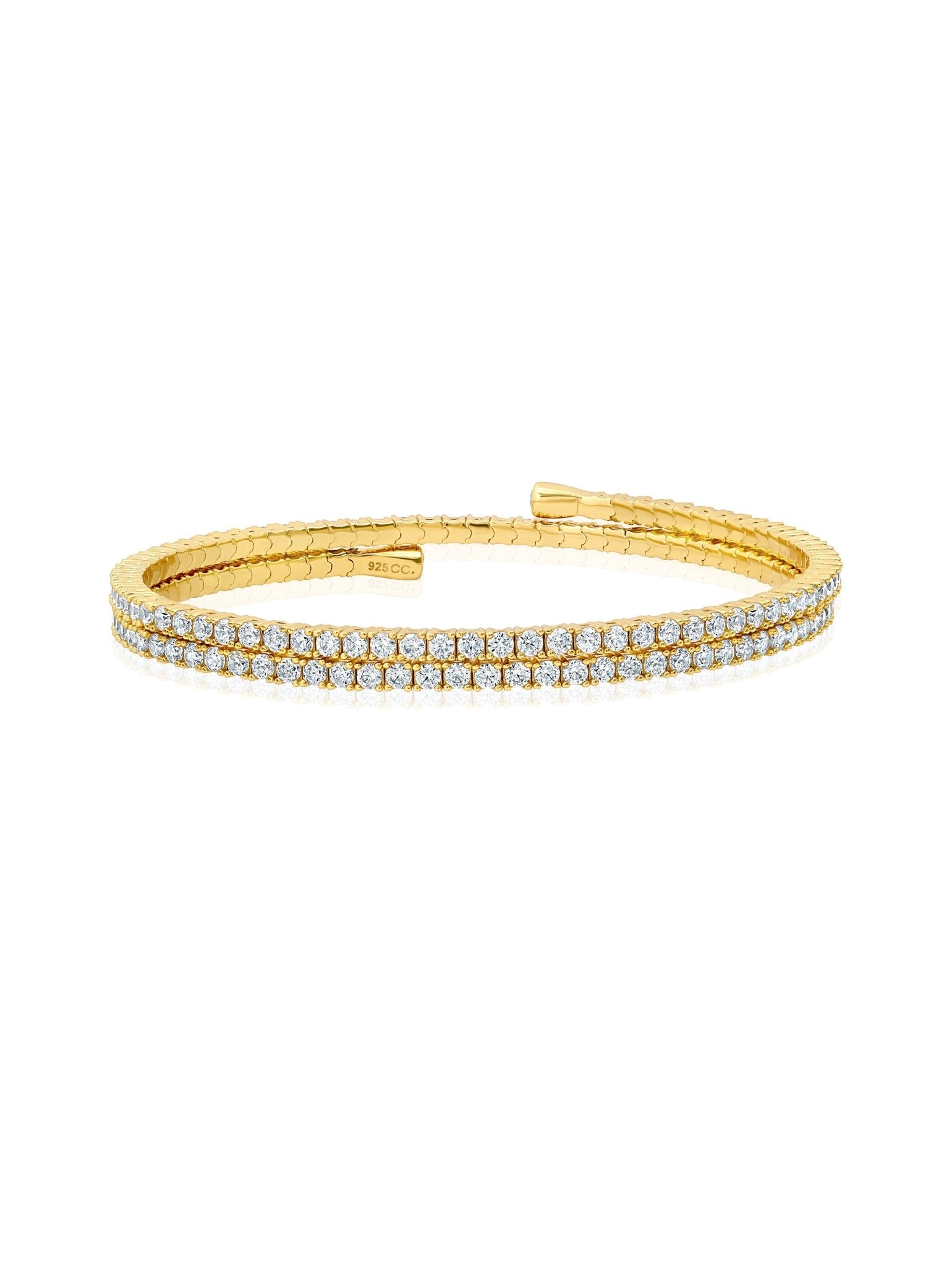 Round Cut Adjustable Bracelet in Gold - CRISLU