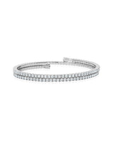 Round Cut Adjustable Bracelet in Platinum - CRISLU